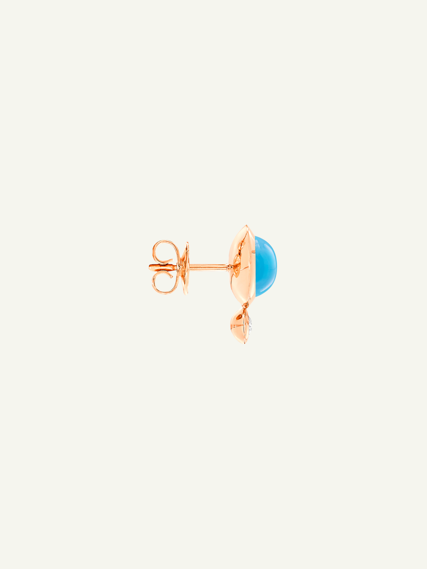 BOUTON Earrings with Turquoise and White Diamonds