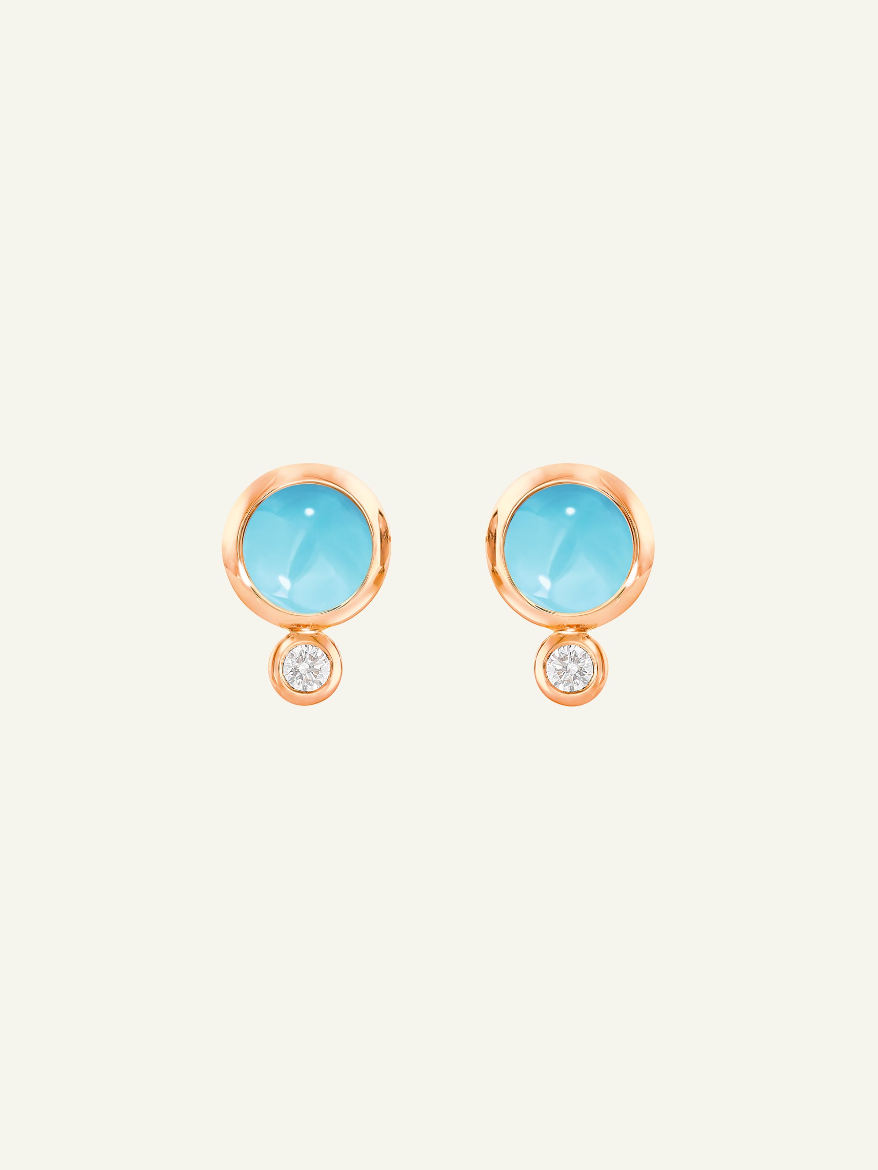 BOUTON Earrings with Turquoise and White Diamonds