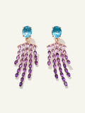 GLAMOUR Waterfall Ohrringe mit Aquamarin und Amthyst