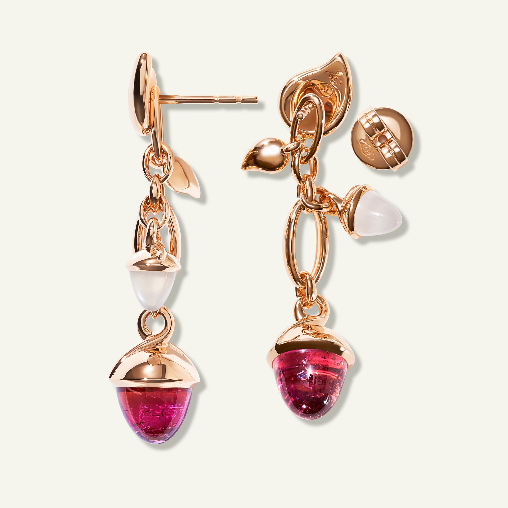 MIKADO Dangling 2 Acorn Ohrringe in 'Blush'