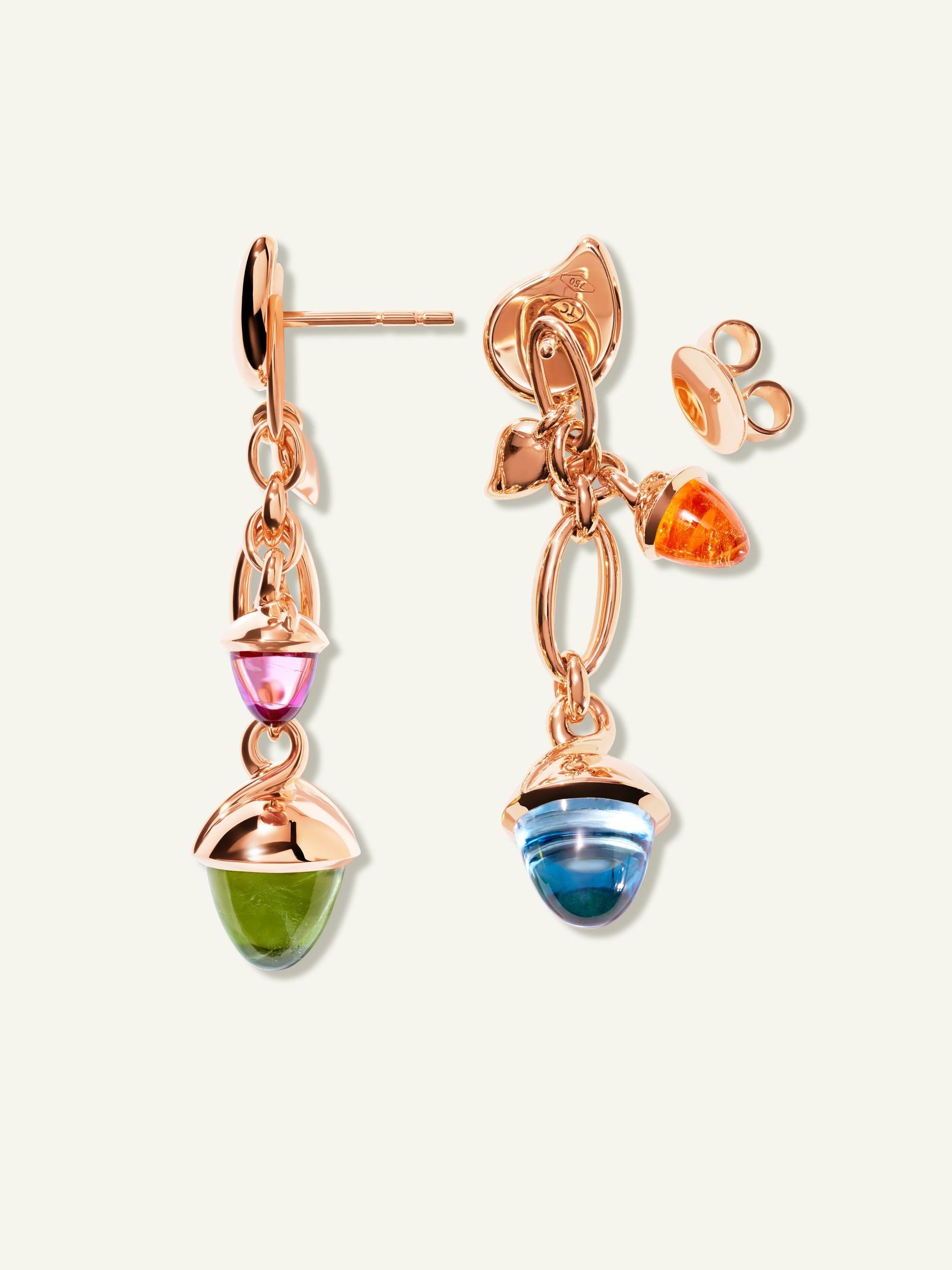 MIKADO Dangling 2 Acorn Earrings in 'Candy'