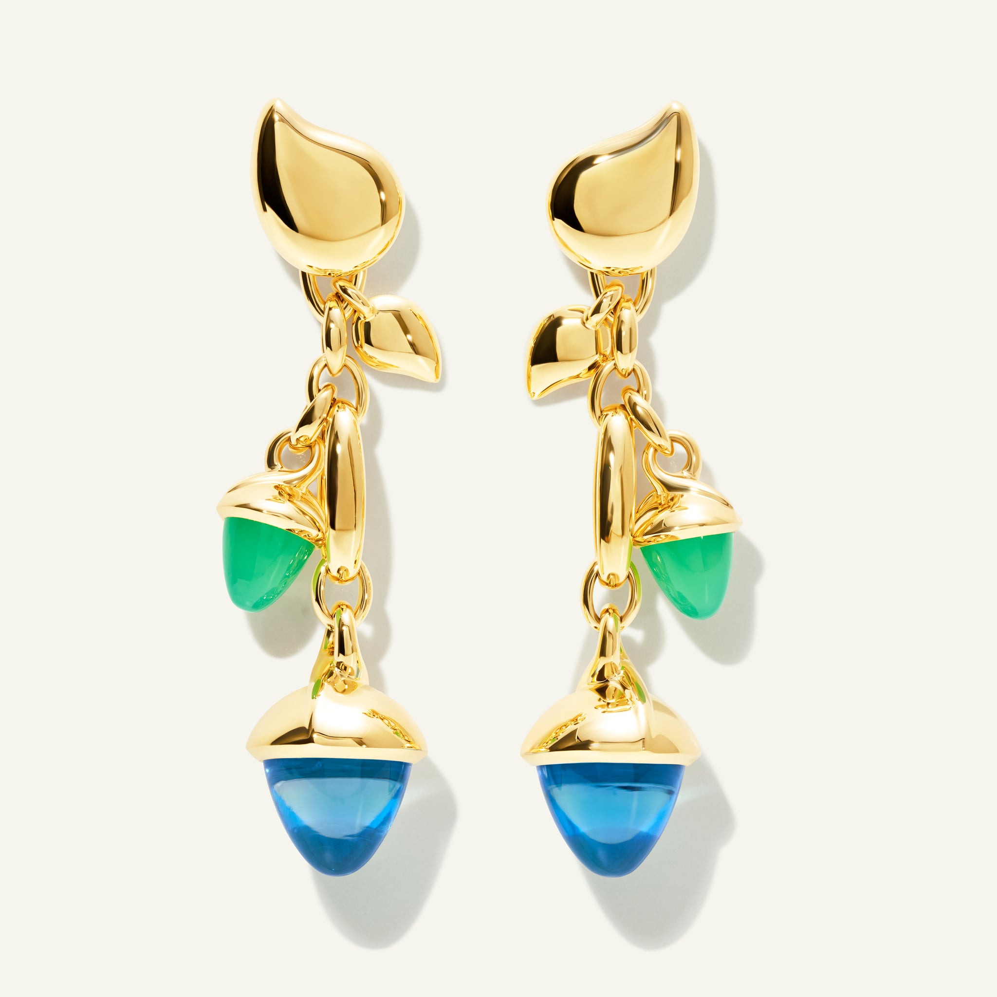 MIKADO Dangling 2 Acorn Ohrringe in 'Lagoon'