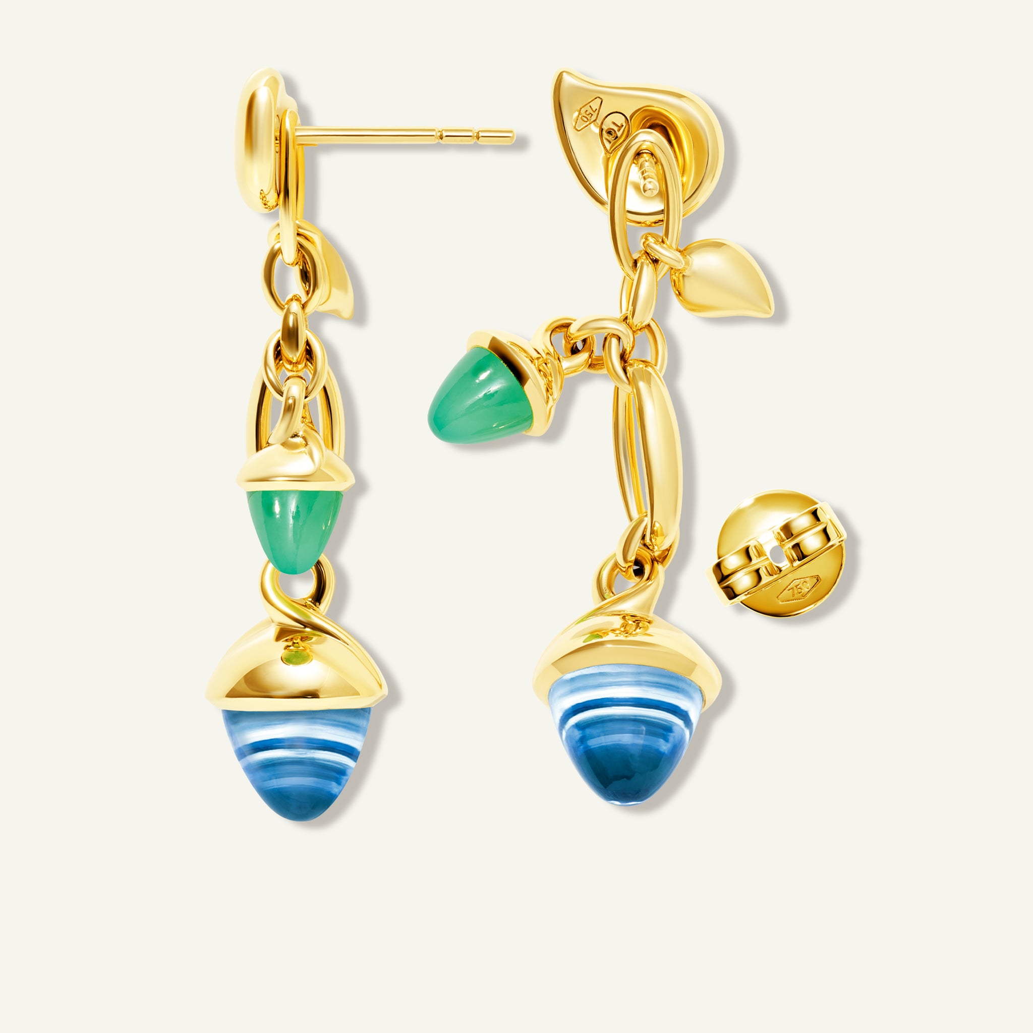 MIKADO Dangling 2 Acorn Ohrringe in 'Lagoon'