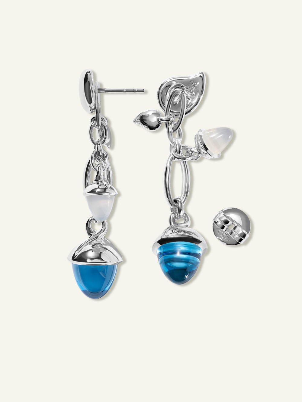 MIKADO Dangling 2 Acorn Earrings in 'Ocean'