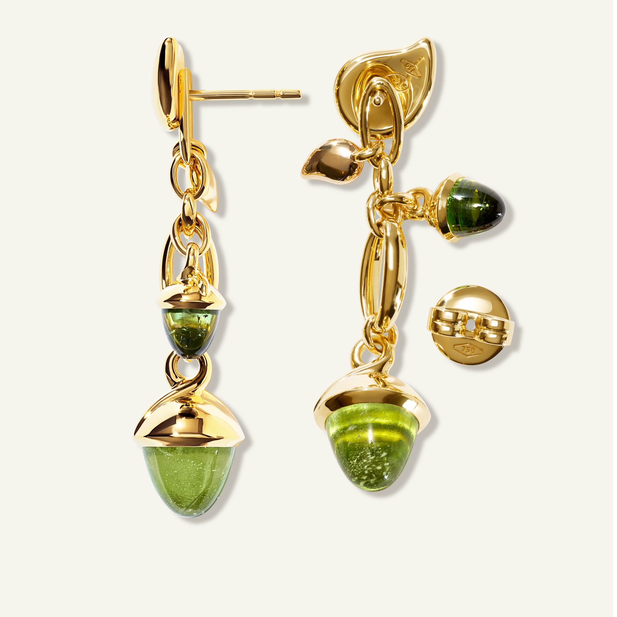 MIKADO Dangling 2 Acorn Earrings in 'Rainforest'