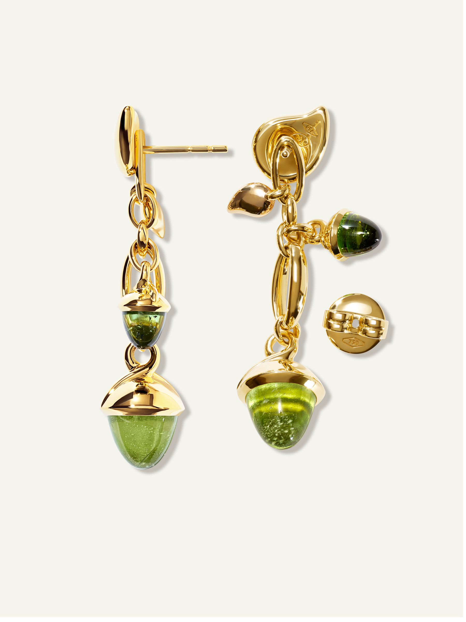 MIKADO Dangling 2 Acorn Earrings in 'Rainforest'