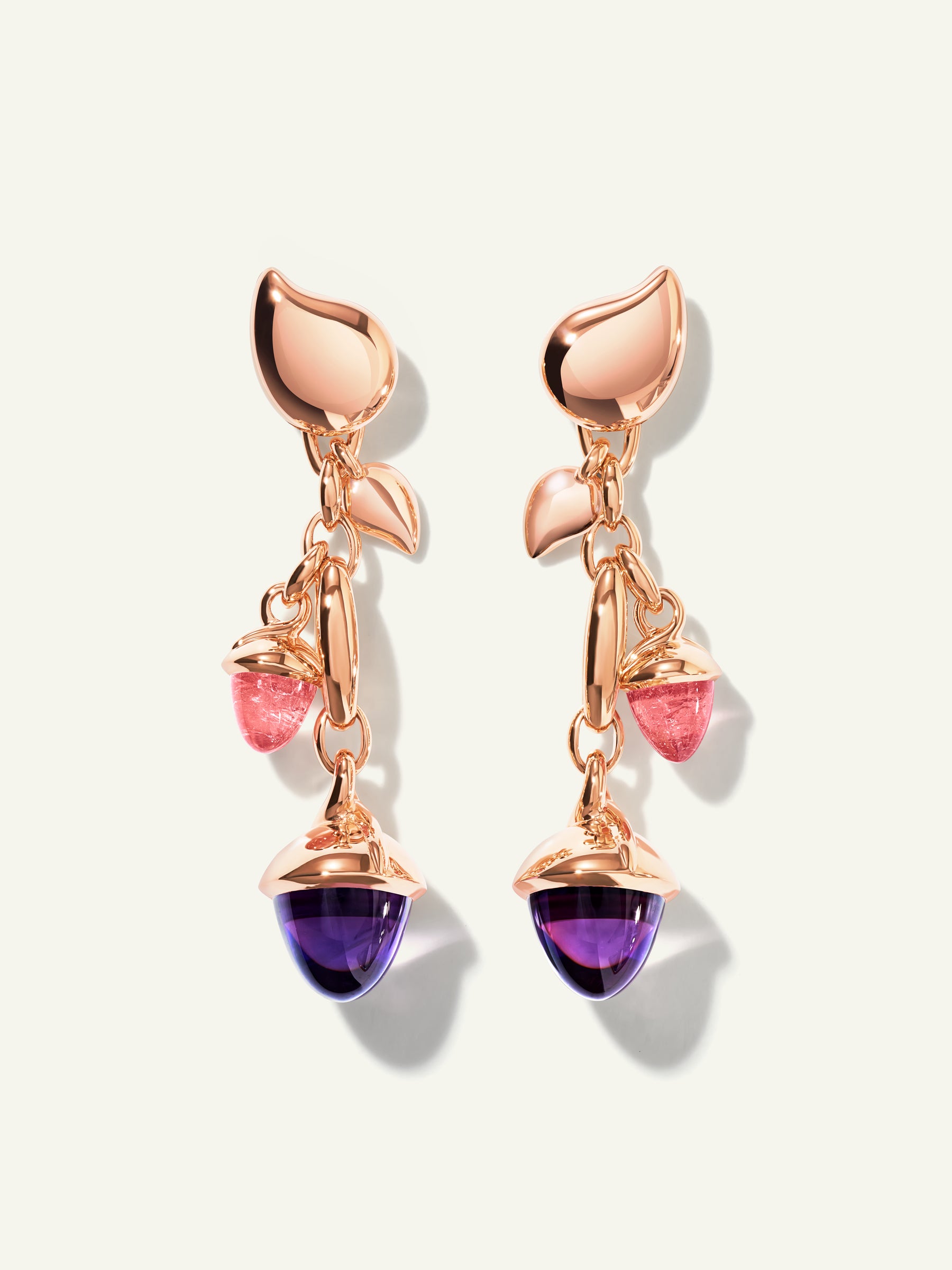 MIKADO Dangling 2 Acorn Earrings in 'Wildberry'