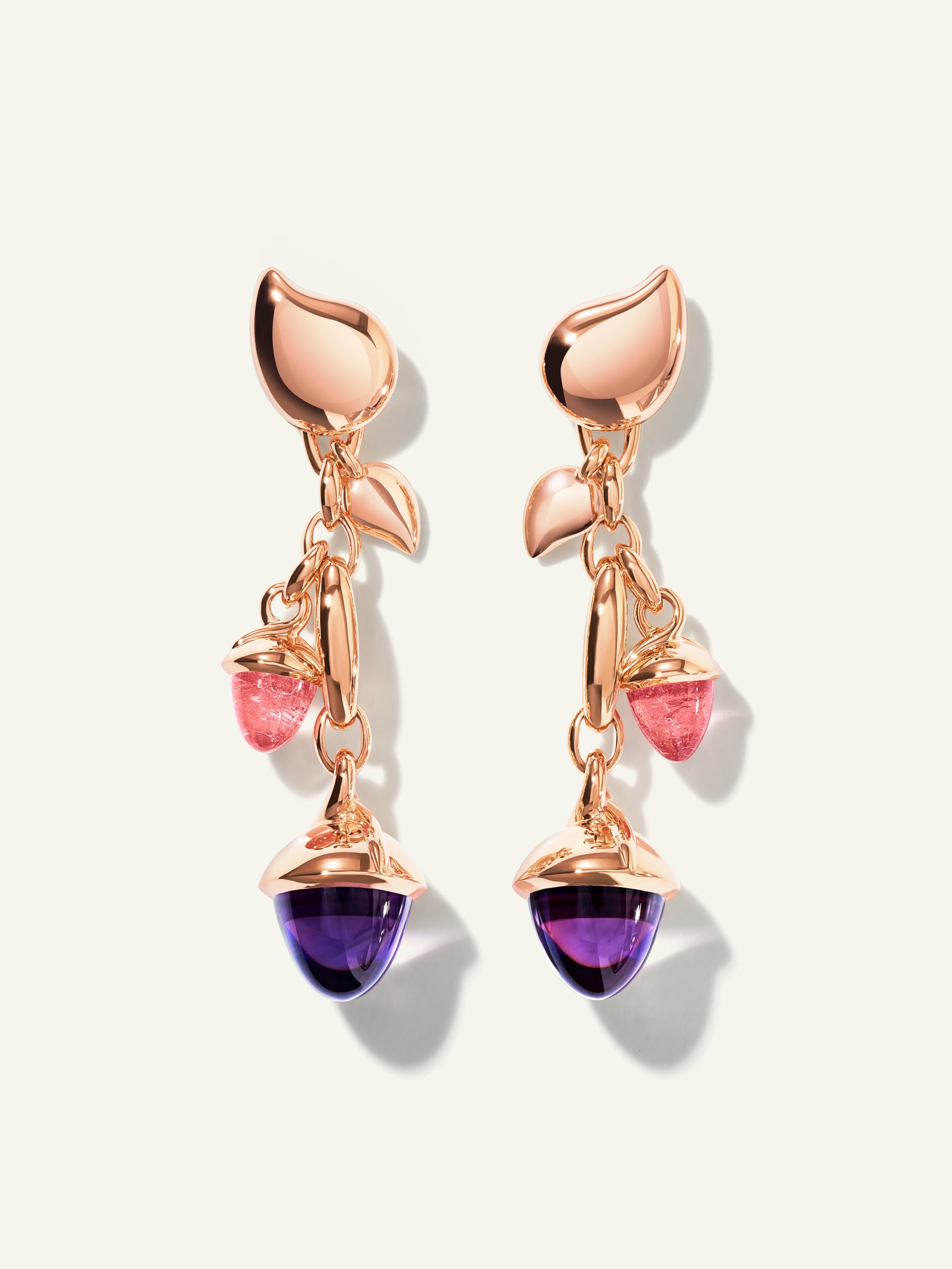 MIKADO Dangling 2 Acorn Earrings in 'Wildberry'