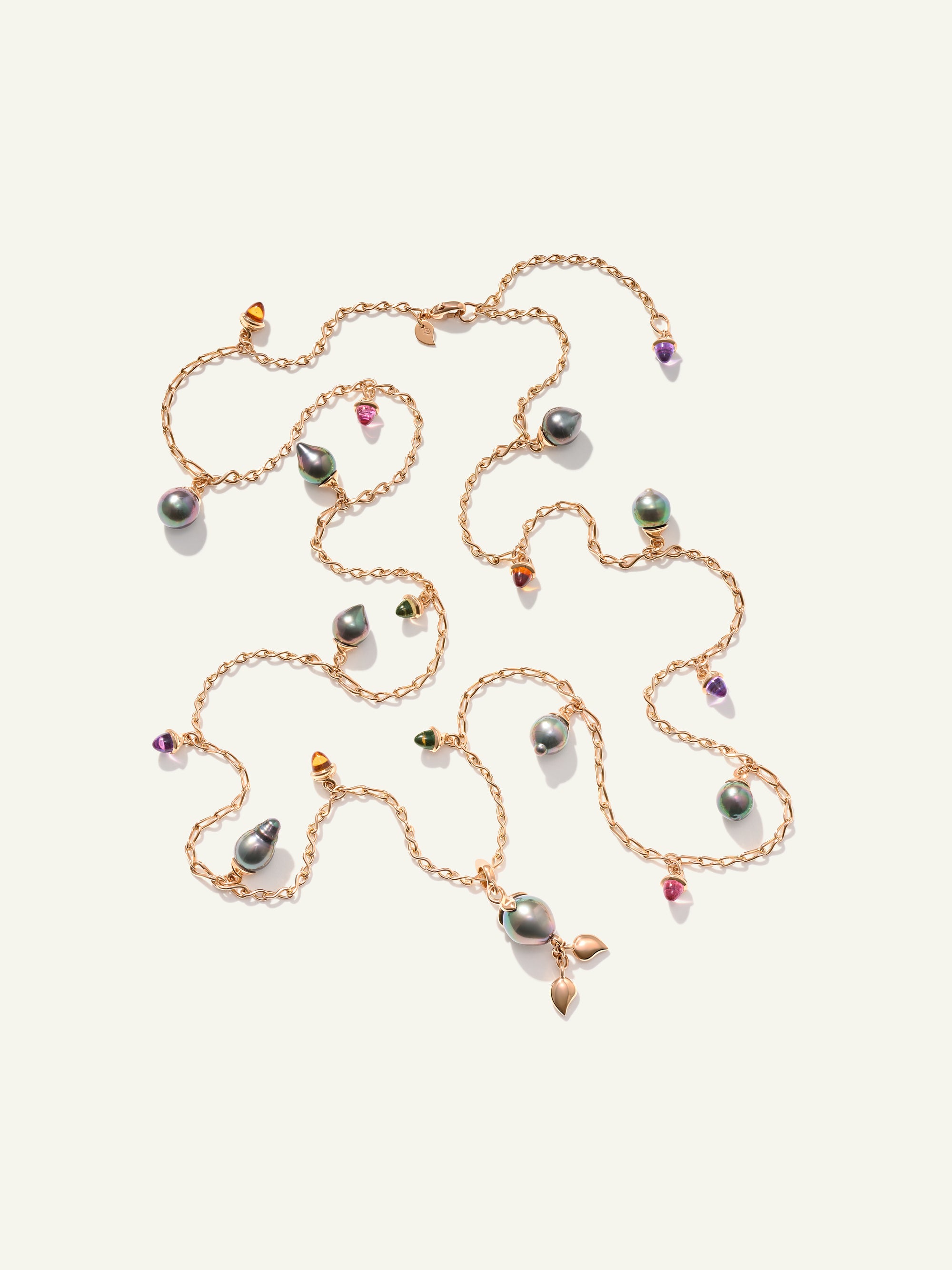 N-GRP-Tah-9-Che-rg | Necklace GRAPES Tahitian Pearls 'Chestnut'
