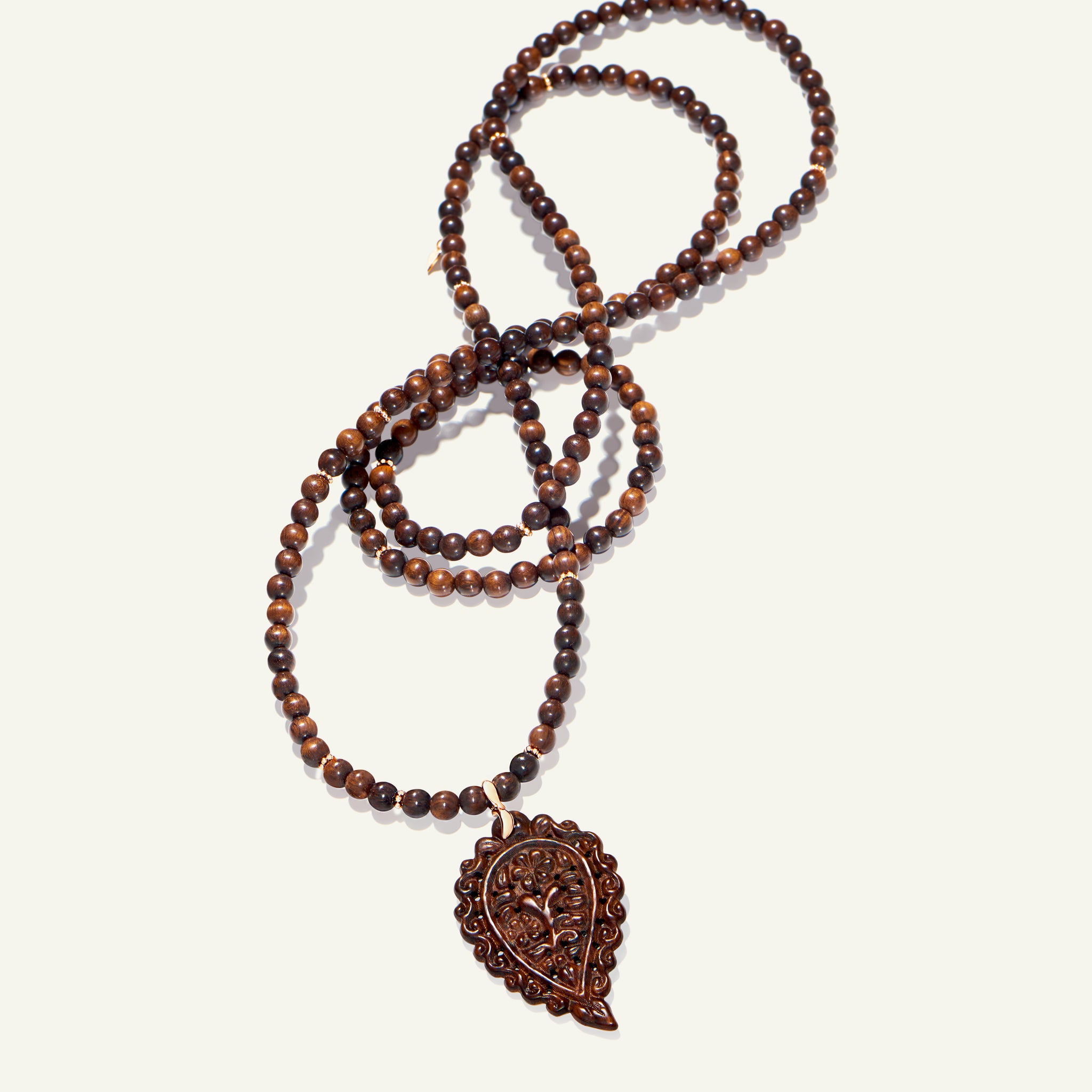 INDIA Leaf Necklace with Snakewood