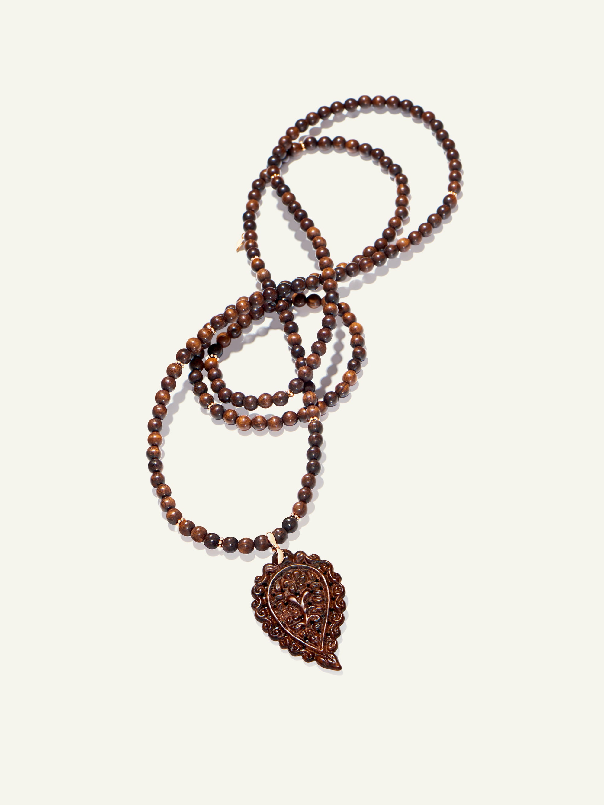 INDIA Leaf Necklace with Snakewood