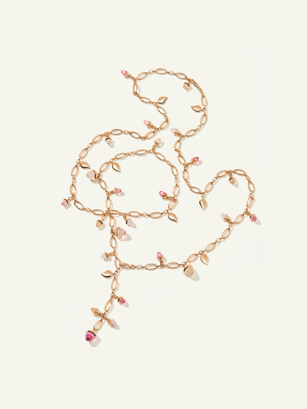 Necklace MIKADO 'Blush' with Diamond Pavé - 100 cm