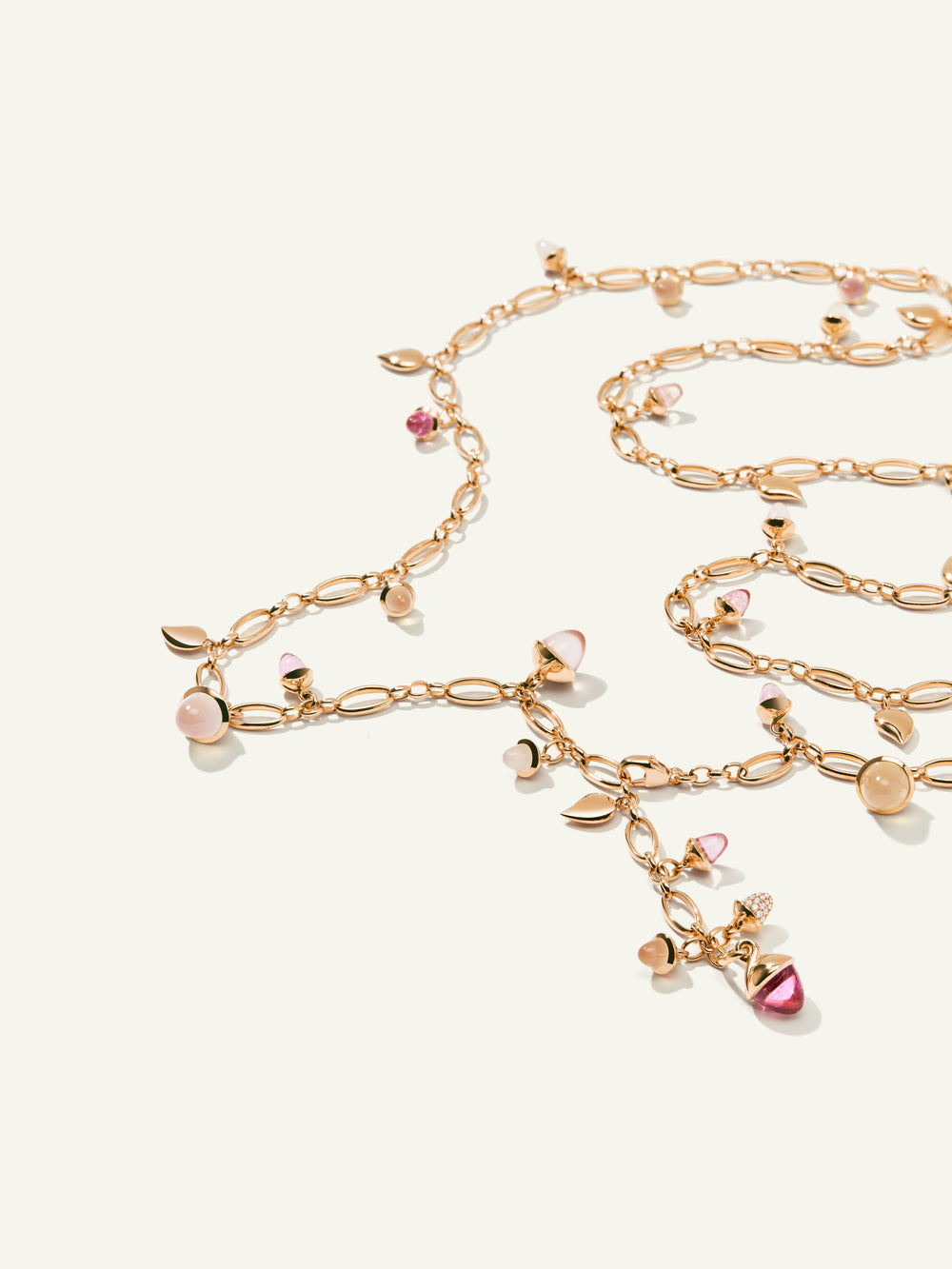 Necklace MIKADO 'Blush' with Diamond Pavé - 100 cm