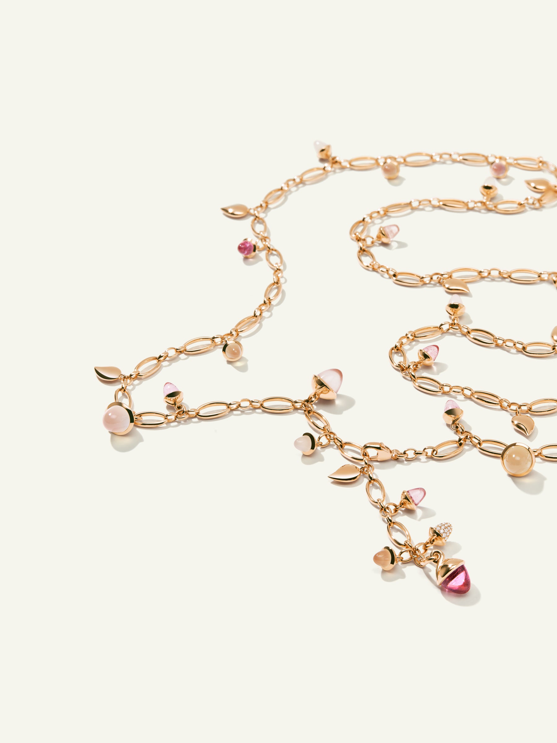 Necklace MIKADO 'Blush' with Diamond Pavé - 100 cm