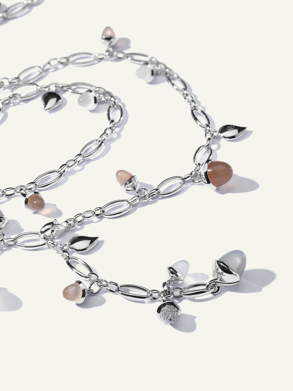 MIKADO Halskette, 100 cm in 'Cashmere' mit Diamond Pavé