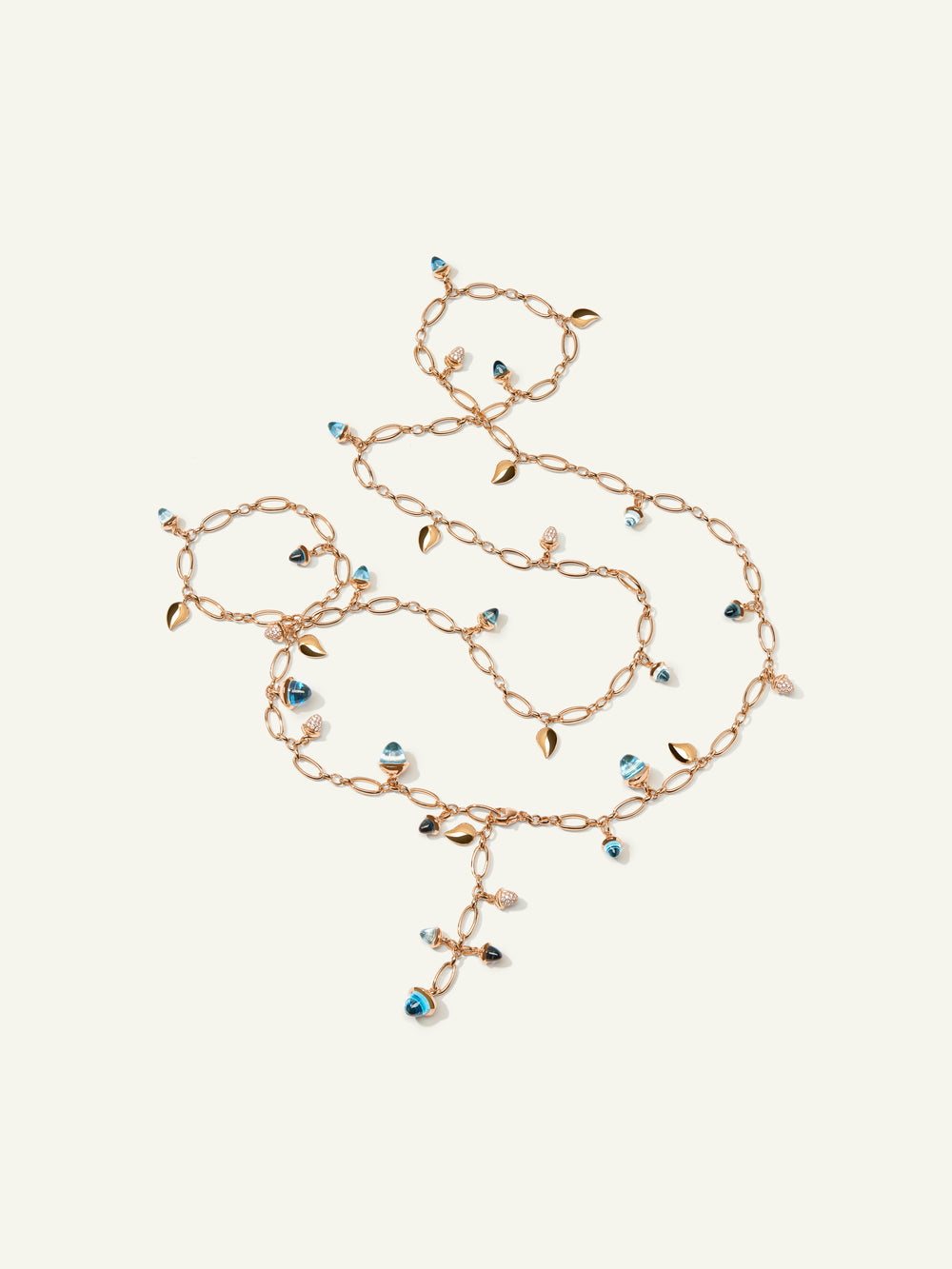 Necklace MIKADO 'Sky' with Diamond Pavé - 100 cm