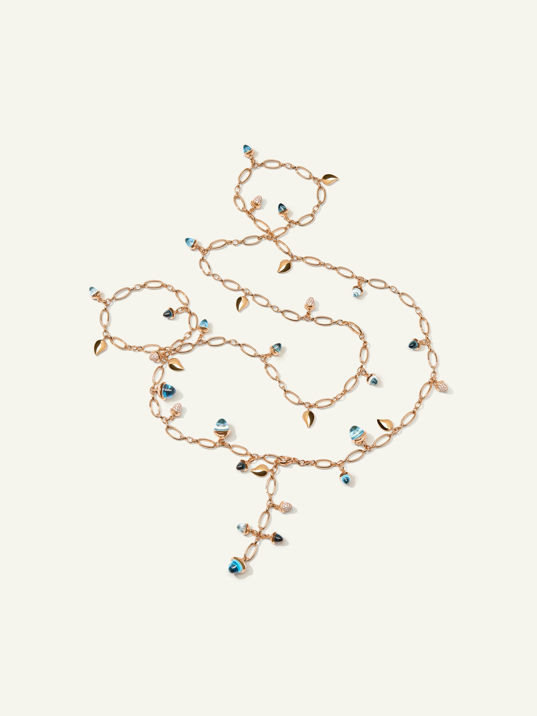 Necklace MIKADO 'Sky' with Diamond Pavé - 100 cm