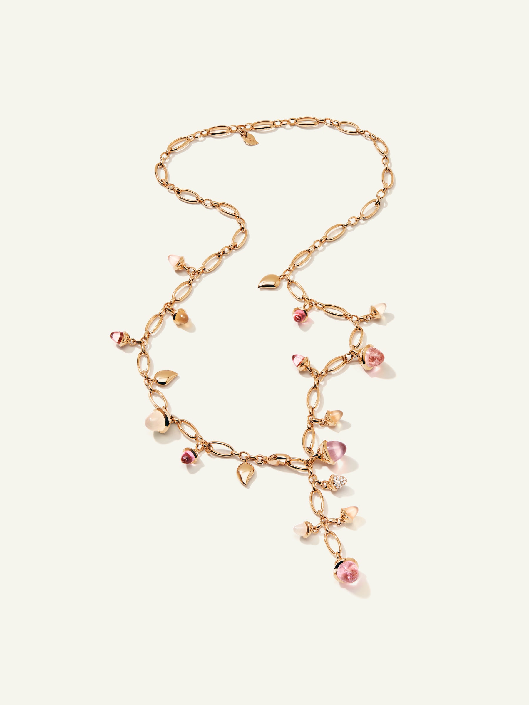 Necklace MIKADO 'Blush' with Diamond Pavé - 56 cm