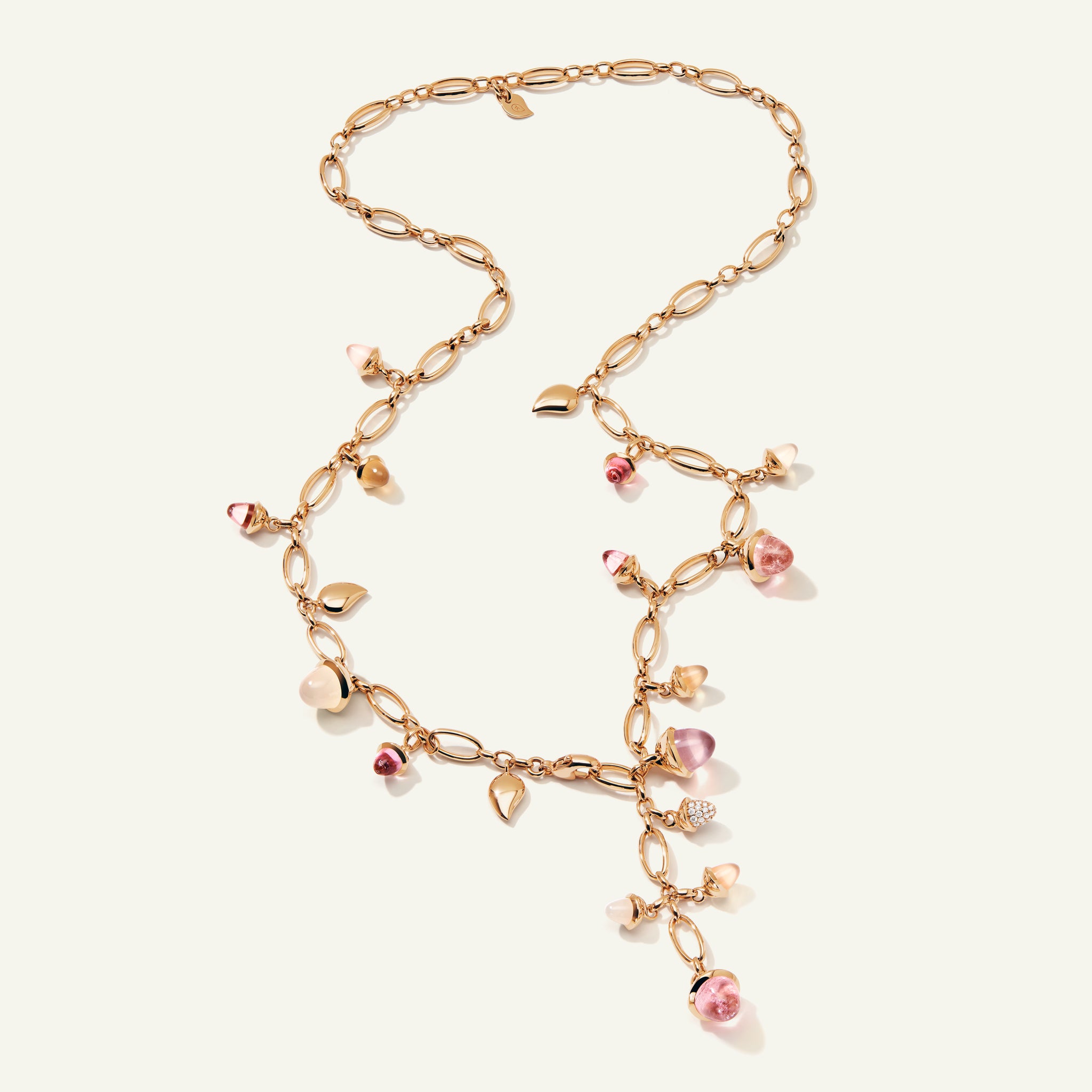 MIKADO Necklace, 56 cm in 'Blush' with Diamond Pavé