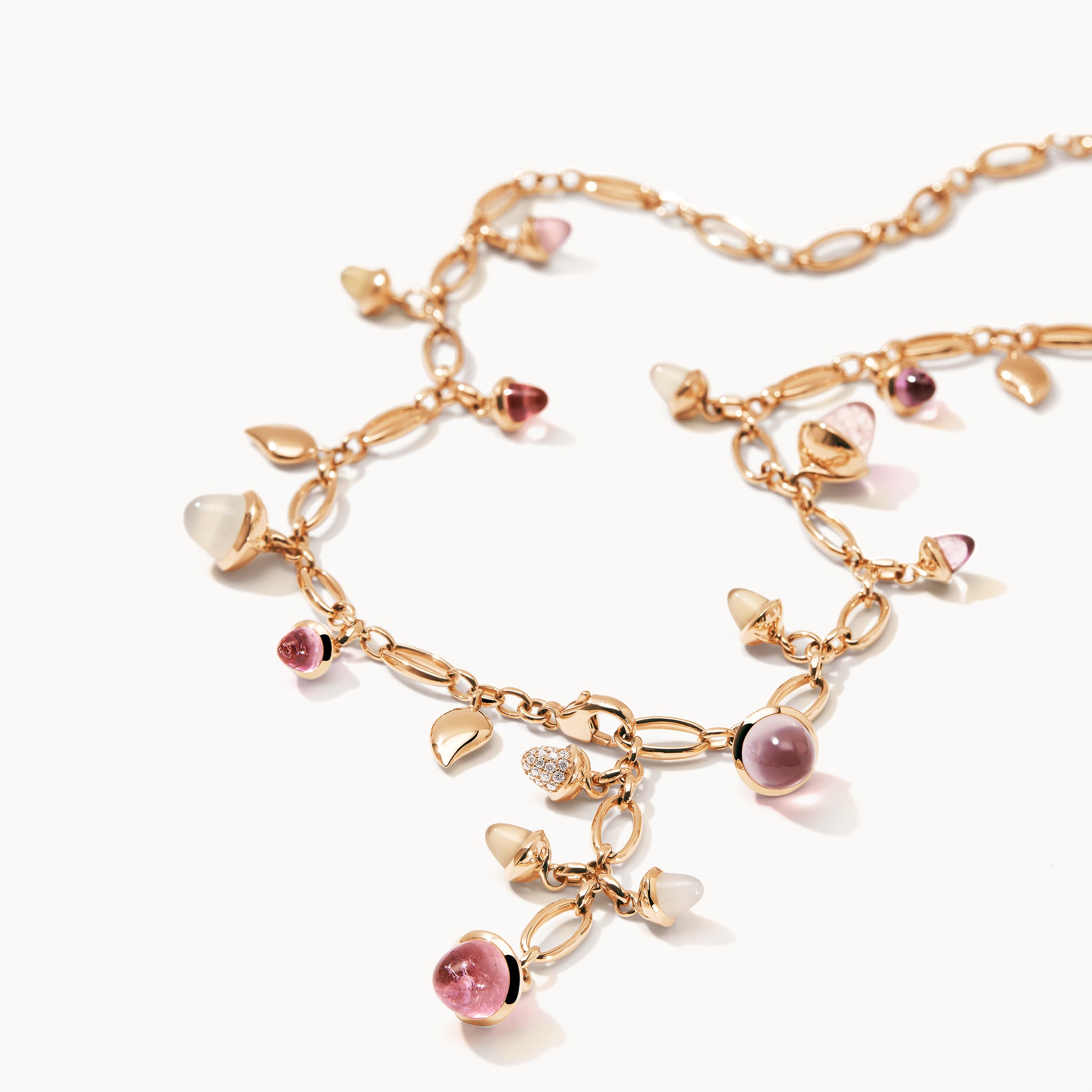 MIKADO Necklace, 56 cm in 'Blush' with Diamond Pavé