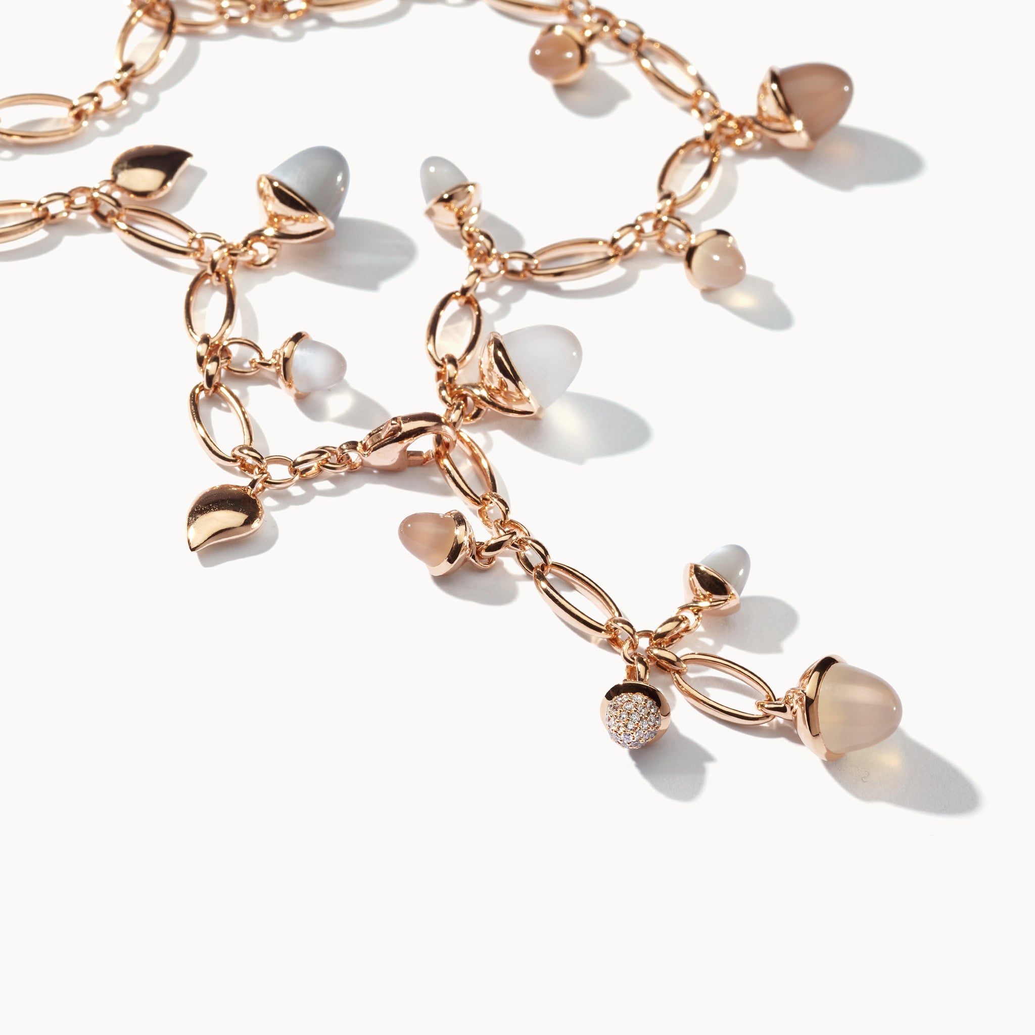 MIKADO Halskette, 56 cm in 'Cashmere' mit Diamond Pavé