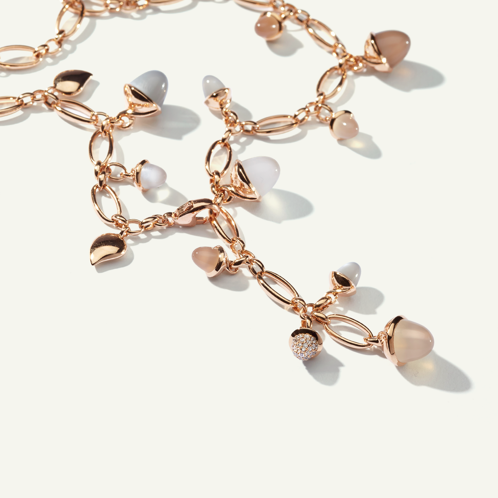 MIKADO Halskette, 56 cm in 'Cashmere' mit Diamond Pavé