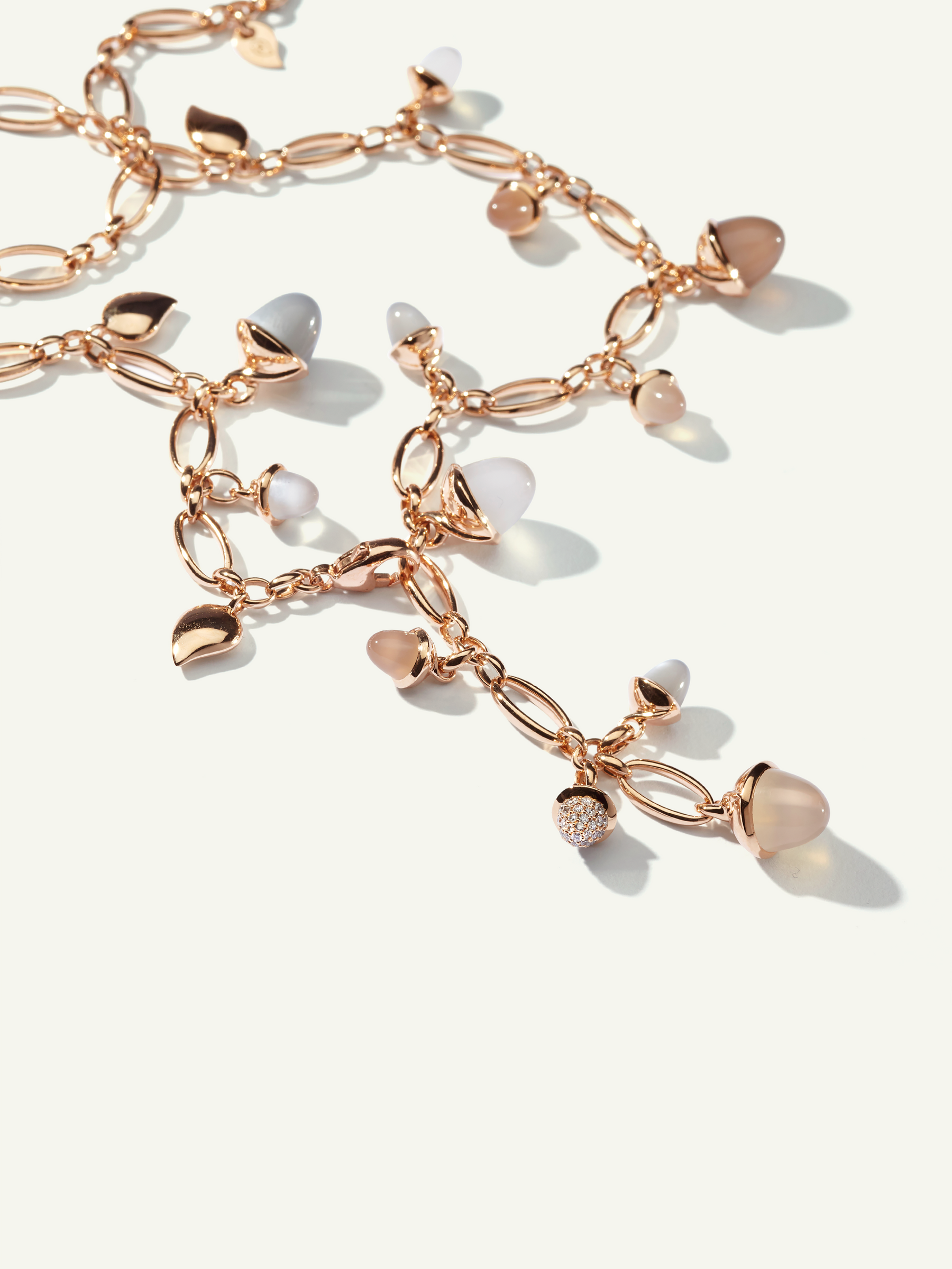 Necklace MIKADO 'Cashmere' with Diamond Pavé - 56 cm