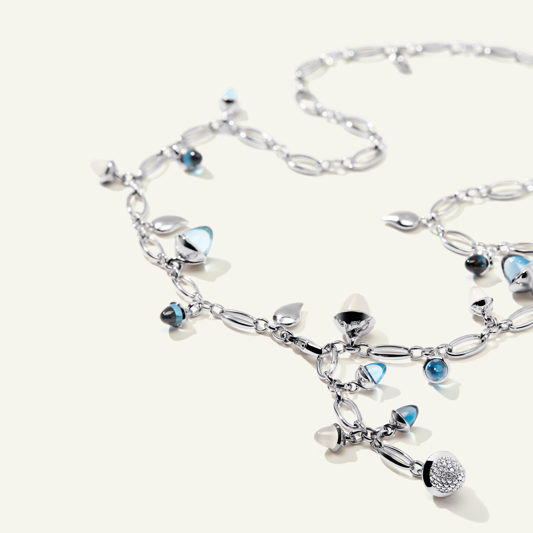 MIKADO Halskette, 56 cm in 'Ocean' mit Diamond Pavé