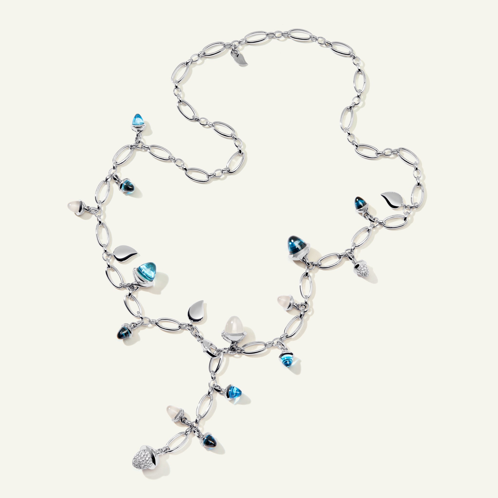 MIKADO Halskette, 56 cm in 'Ocean' mit Diamond Pavé