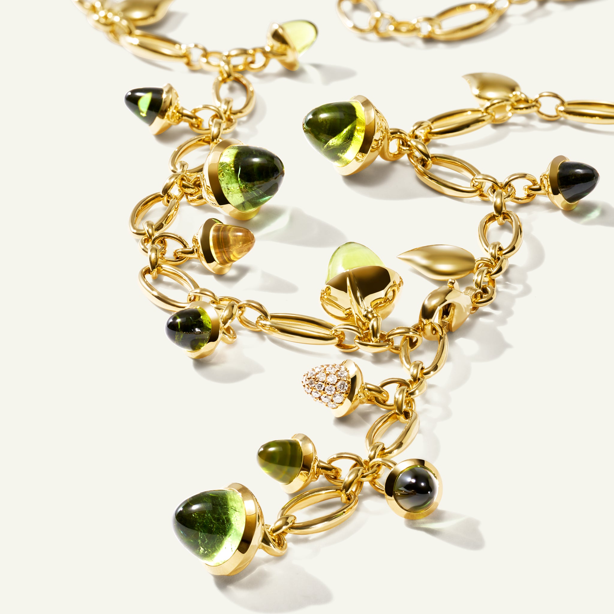 MIKADO Halskette, 56 cm in 'Rainforest' mit Diamond Pavé