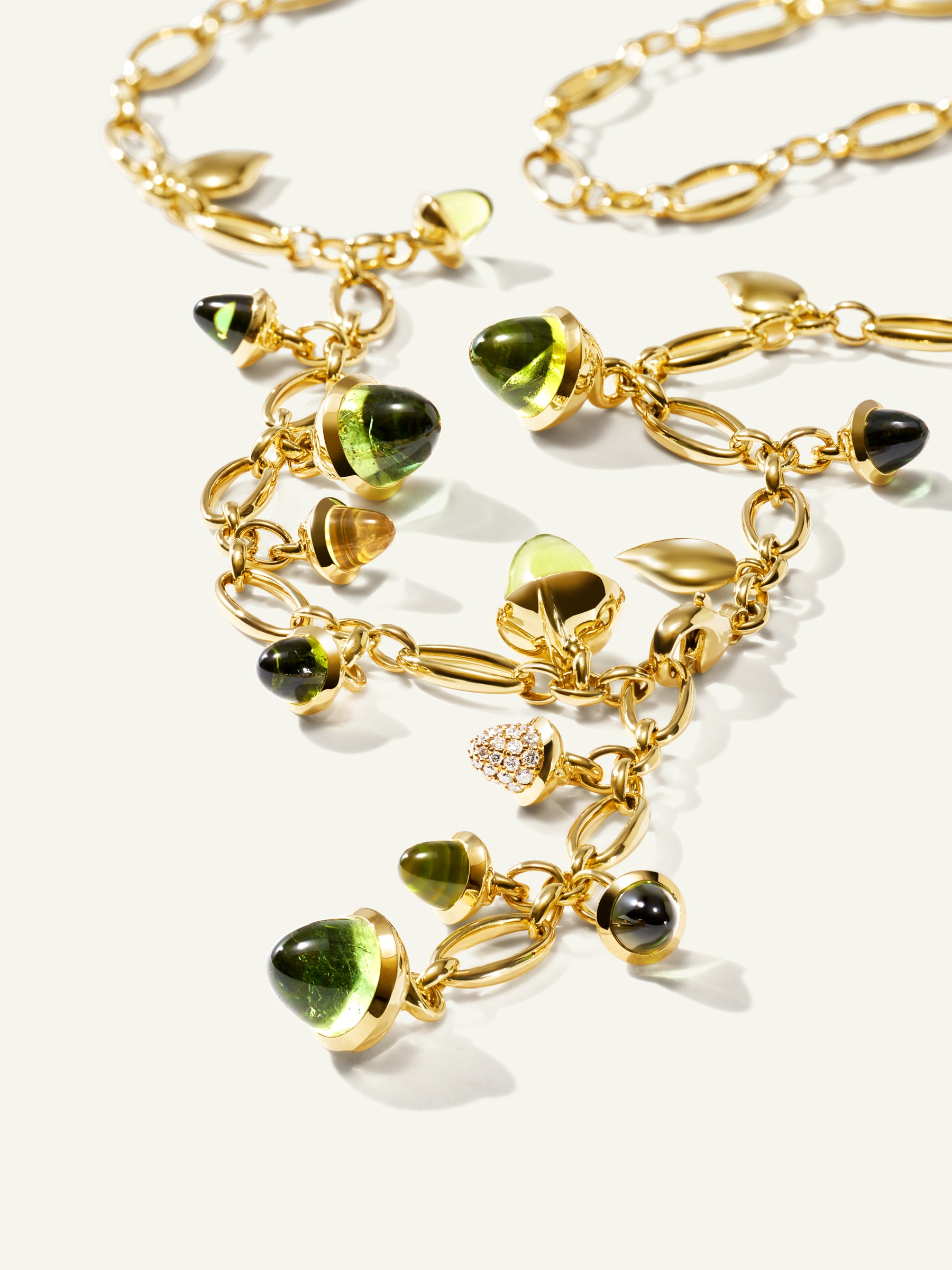Necklace MIKADO 'Rainforest' with Diamond Pavé - 56 cm