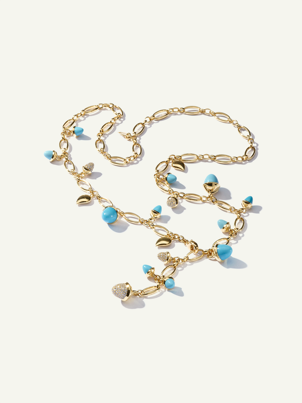 MIKADO Halskette, 56 cm in 'Turquoise' mit Diamond Pavé