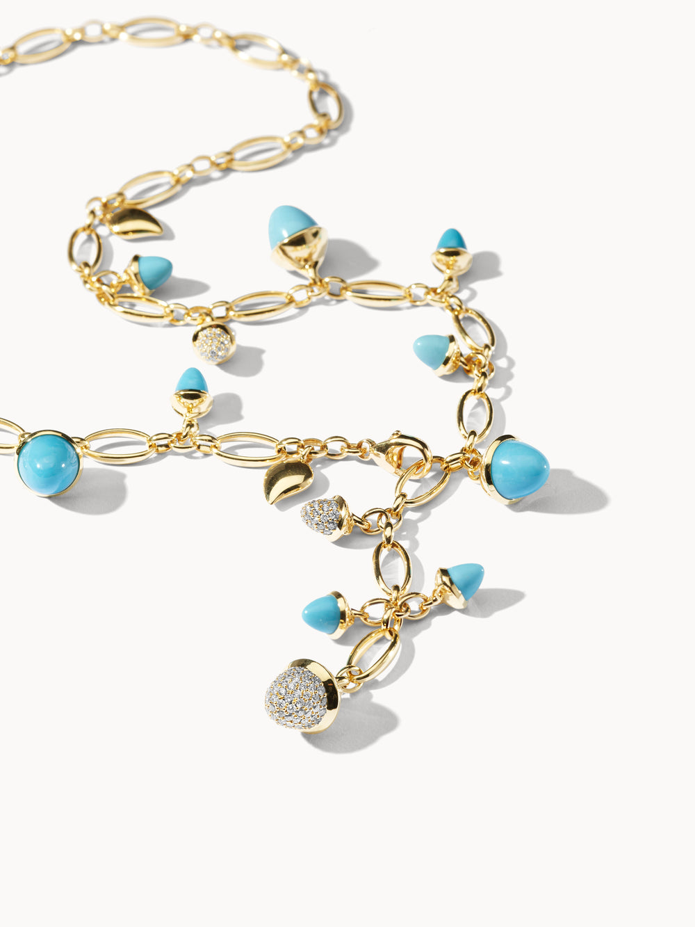 MIKADO Halskette, 56 cm in 'Turquoise' mit Diamond Pavé