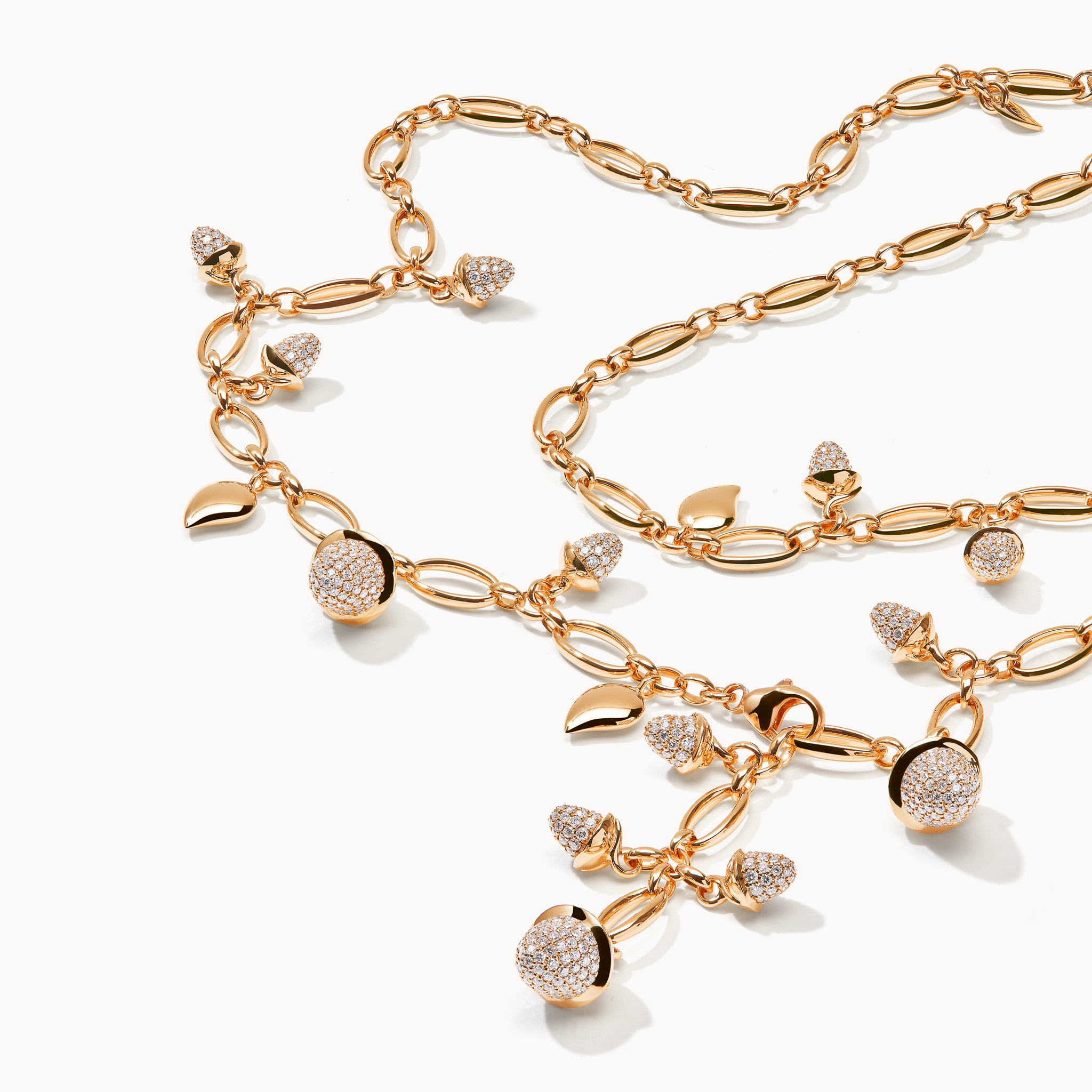 MIKADO Halskette, 56 cm mit Diamond Pavé