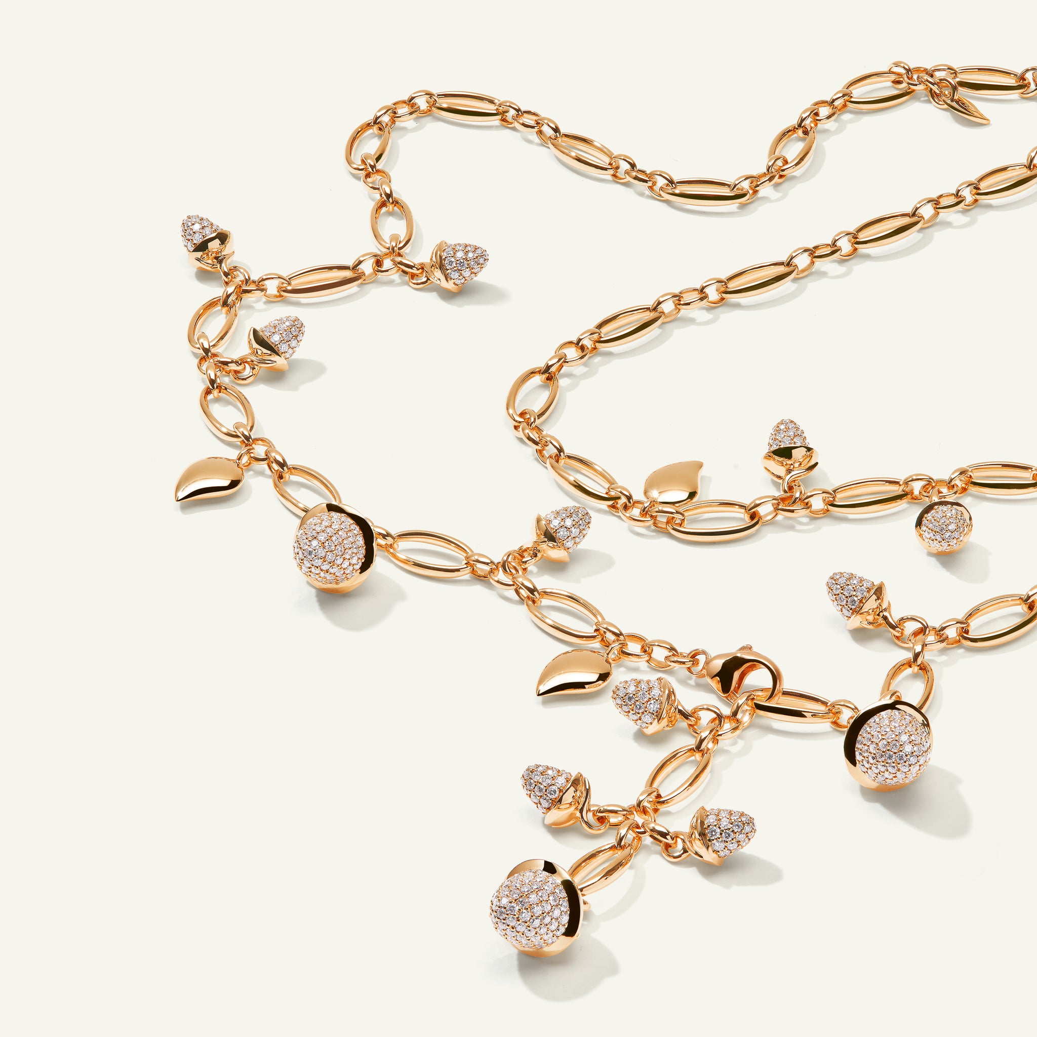 MIKADO Halskette, 56 cm mit Diamond Pavé