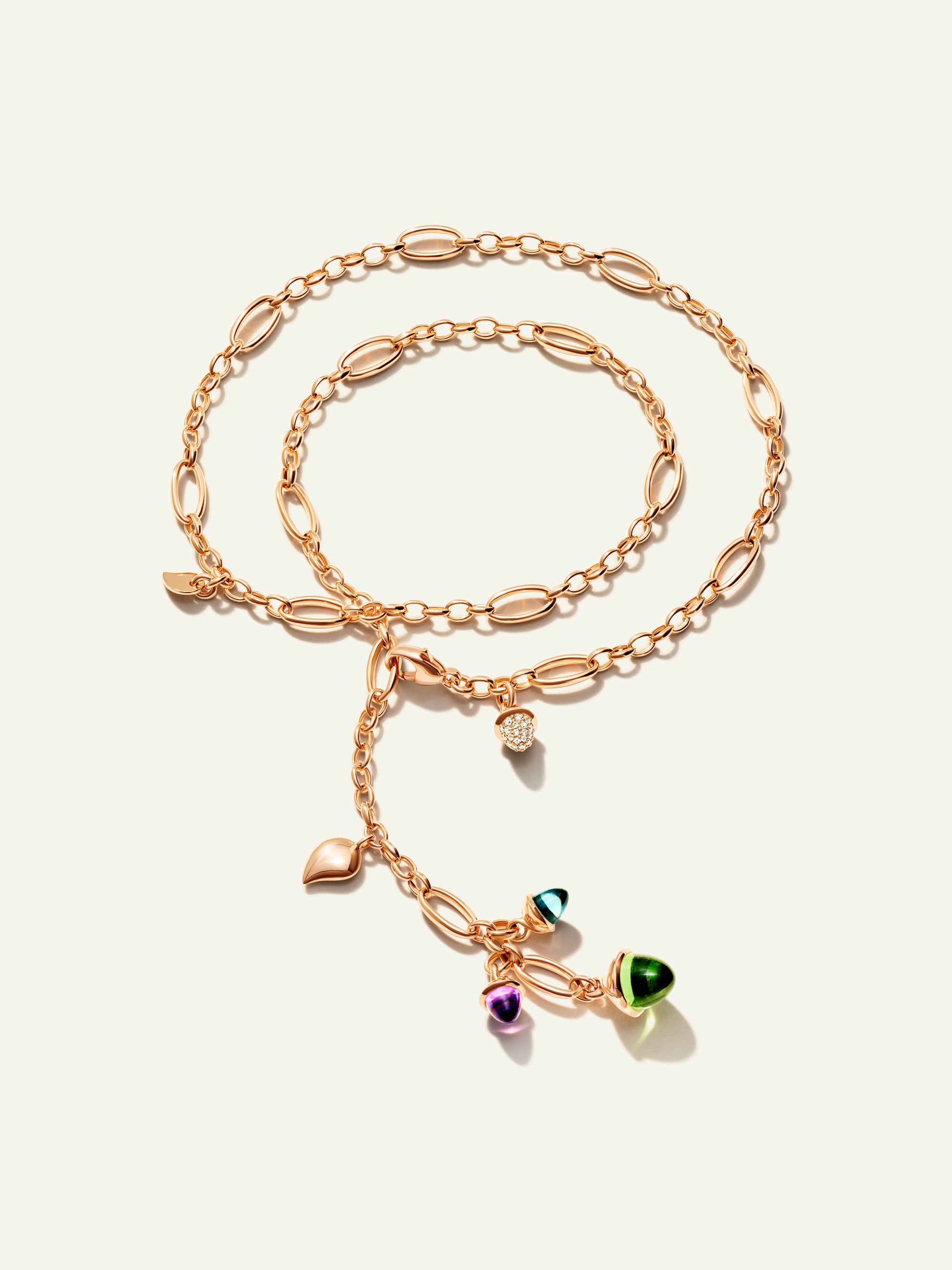 MIKADO Delicate Necklace, 51 cm in 'Aurora' with Diamond Pavé