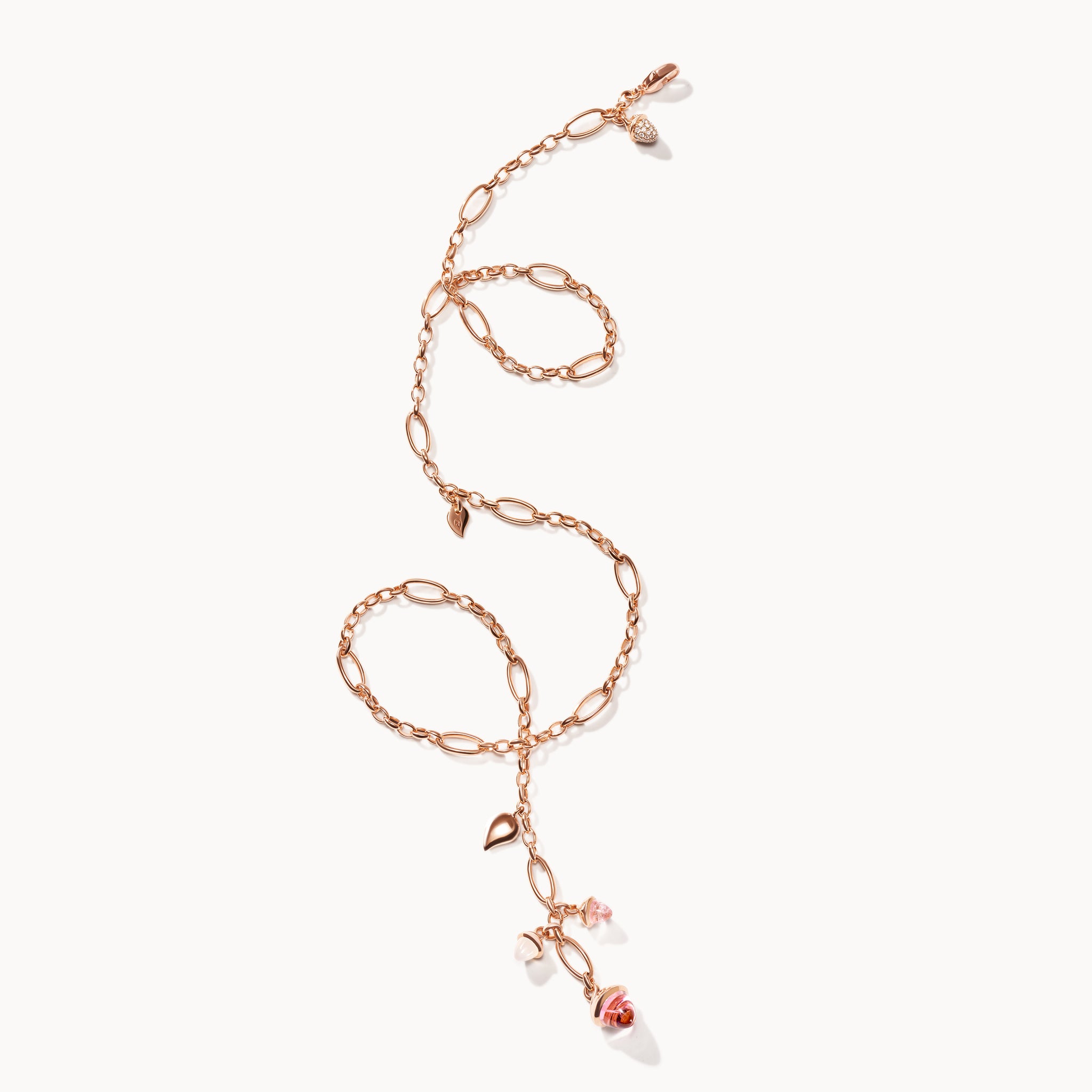 MIKADO Halskette, 51 cm in 'Blush' with Diamond Pavé