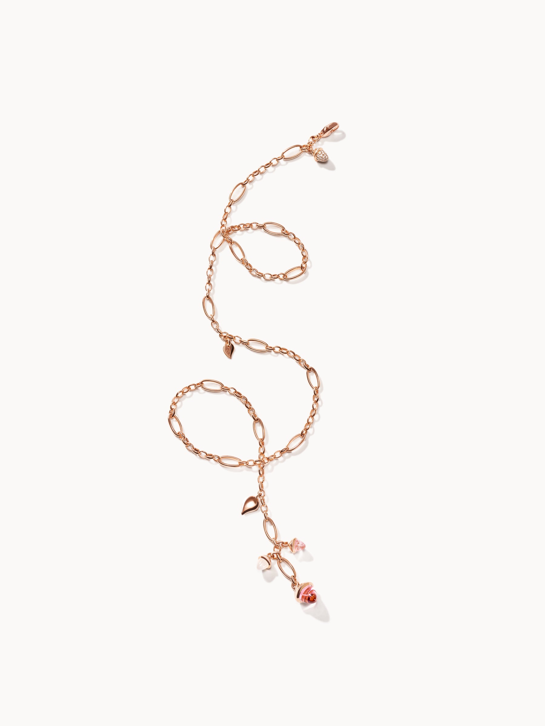 MIKADO Delicate Necklace, 51 cm in 'Blush' with Diamond Pavé