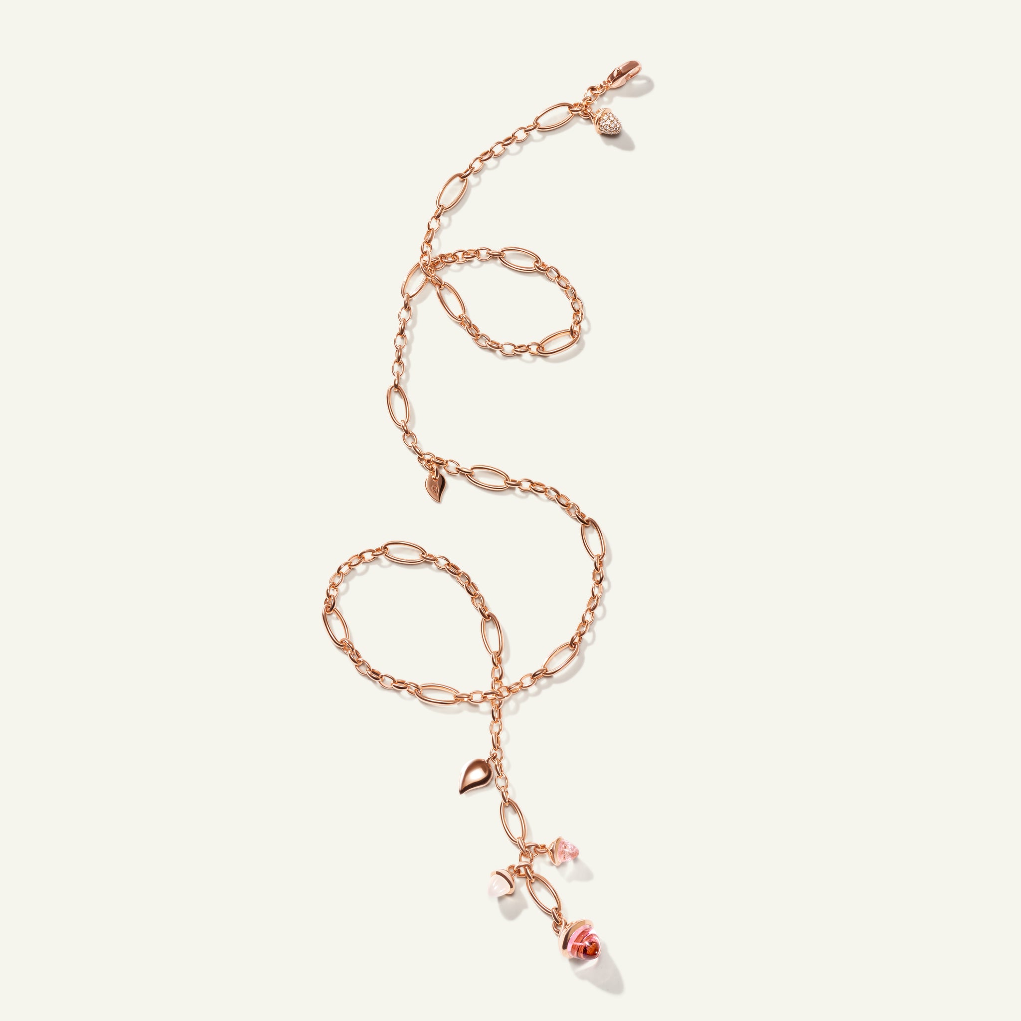 MIKADO Halskette, 51 cm in 'Blush' with Diamond Pavé