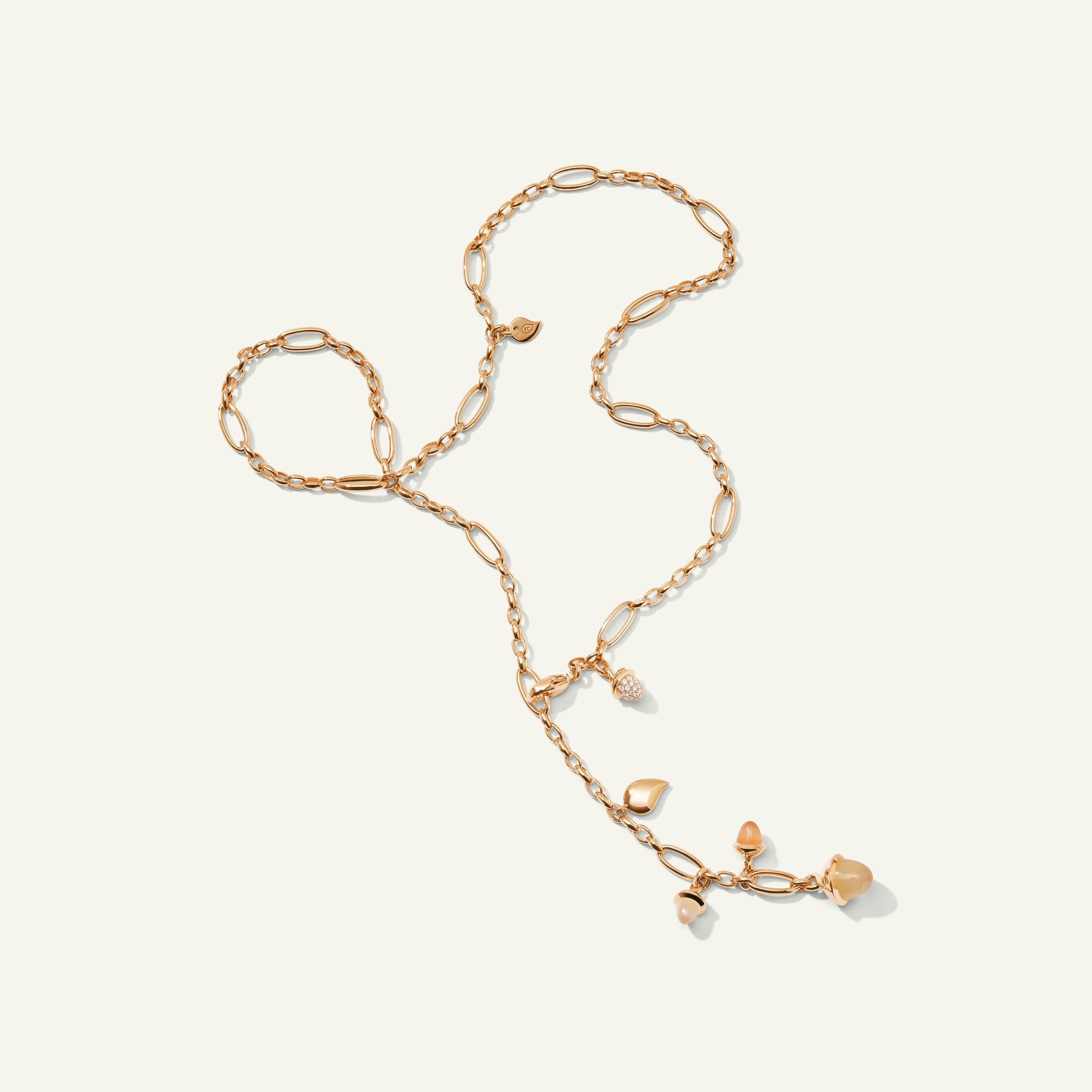 MIKADO Halskette, 51 cm in 'Camel' with Diamond Pavé