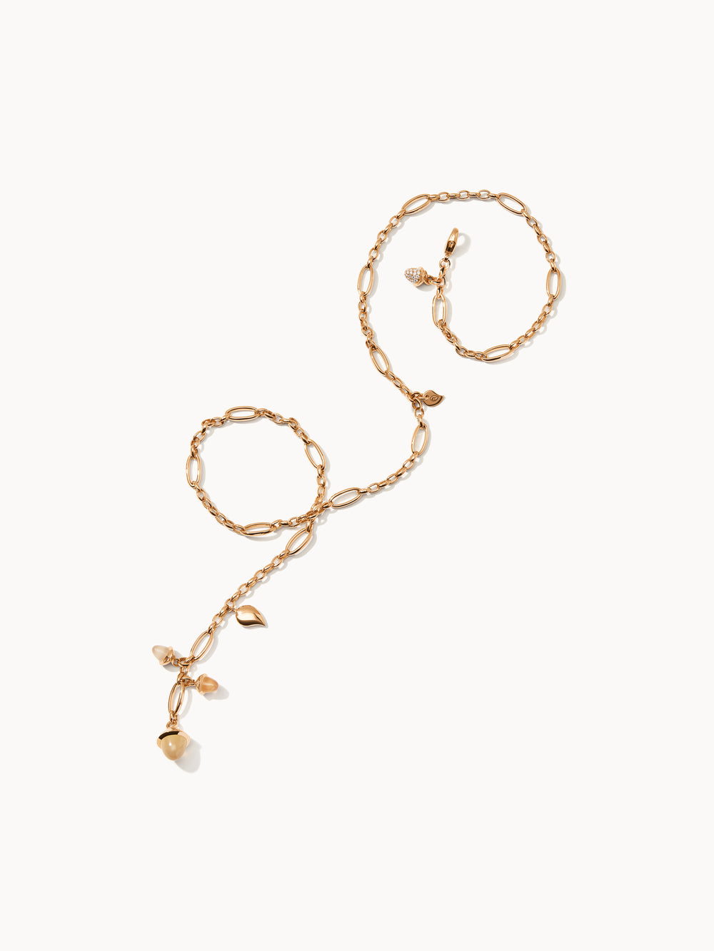 MIKADO Halskette, 51 cm in 'Camel' with Diamond Pavé