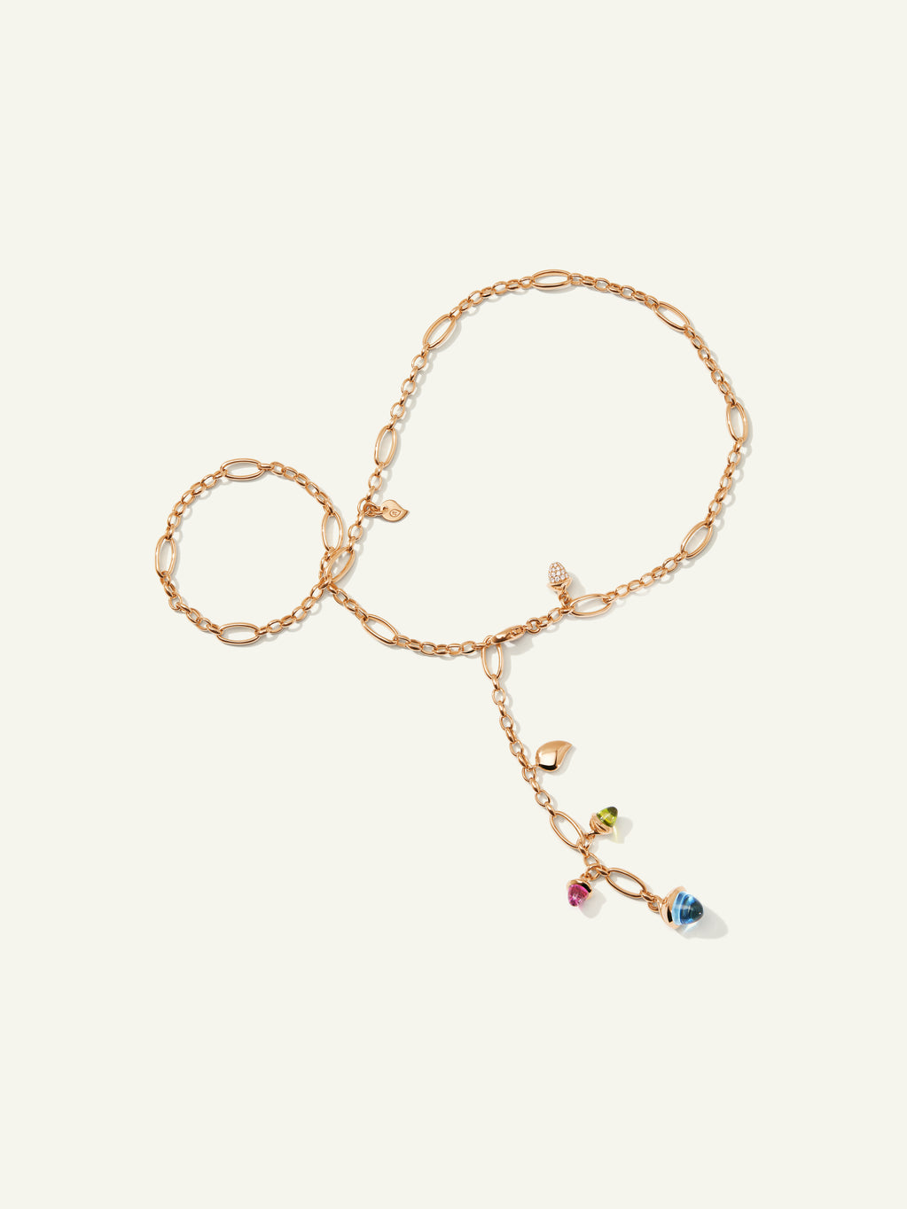 MIKADO Delicate Necklace, 51 cm in 'Candy' with Diamond Pavé