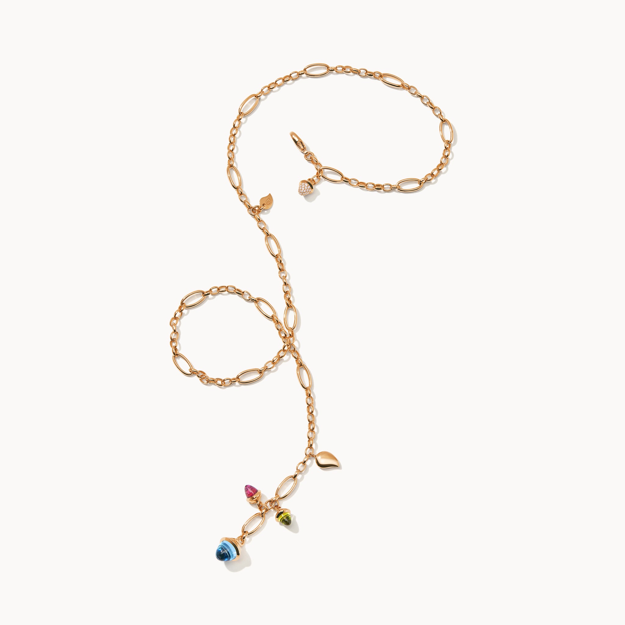 MIKADO Delicate Necklace, 51 cm in 'Candy' with Diamond Pavé