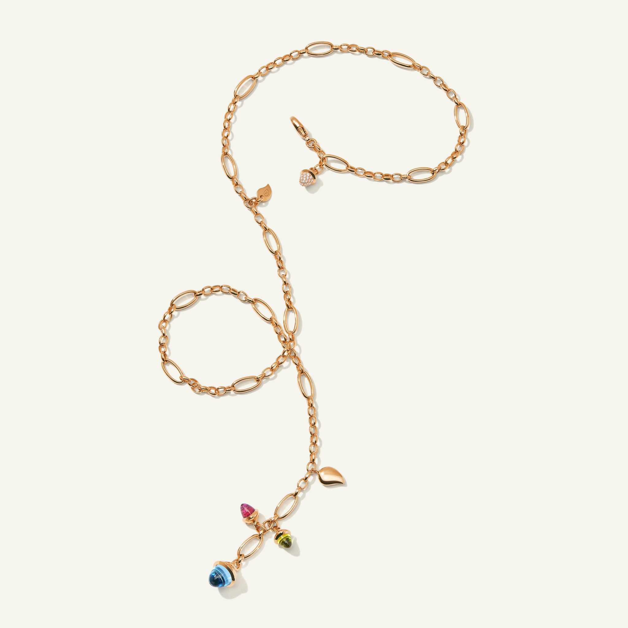 MIKADO Delicate Necklace, 51 cm in 'Candy' with Diamond Pavé