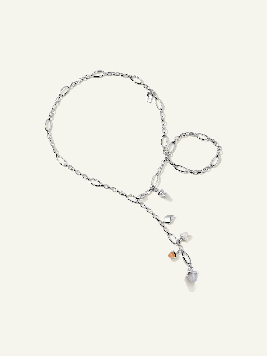 MIKADO Delicate Necklace, 51 cm in 'Cashmere' with Diamond Pavé