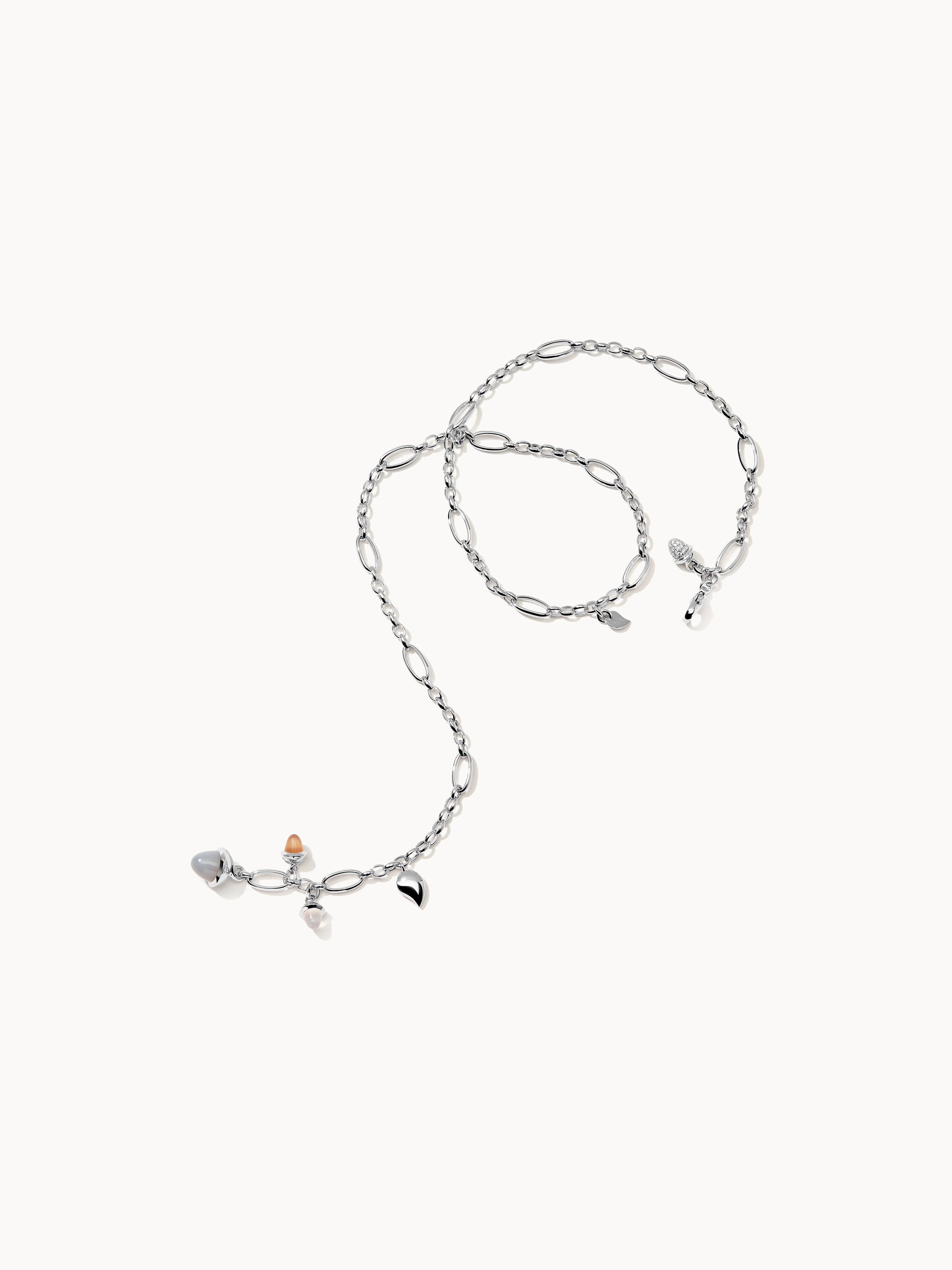 MIKADO Delicate Necklace, 51 cm in 'Cashmere' with Diamond Pavé