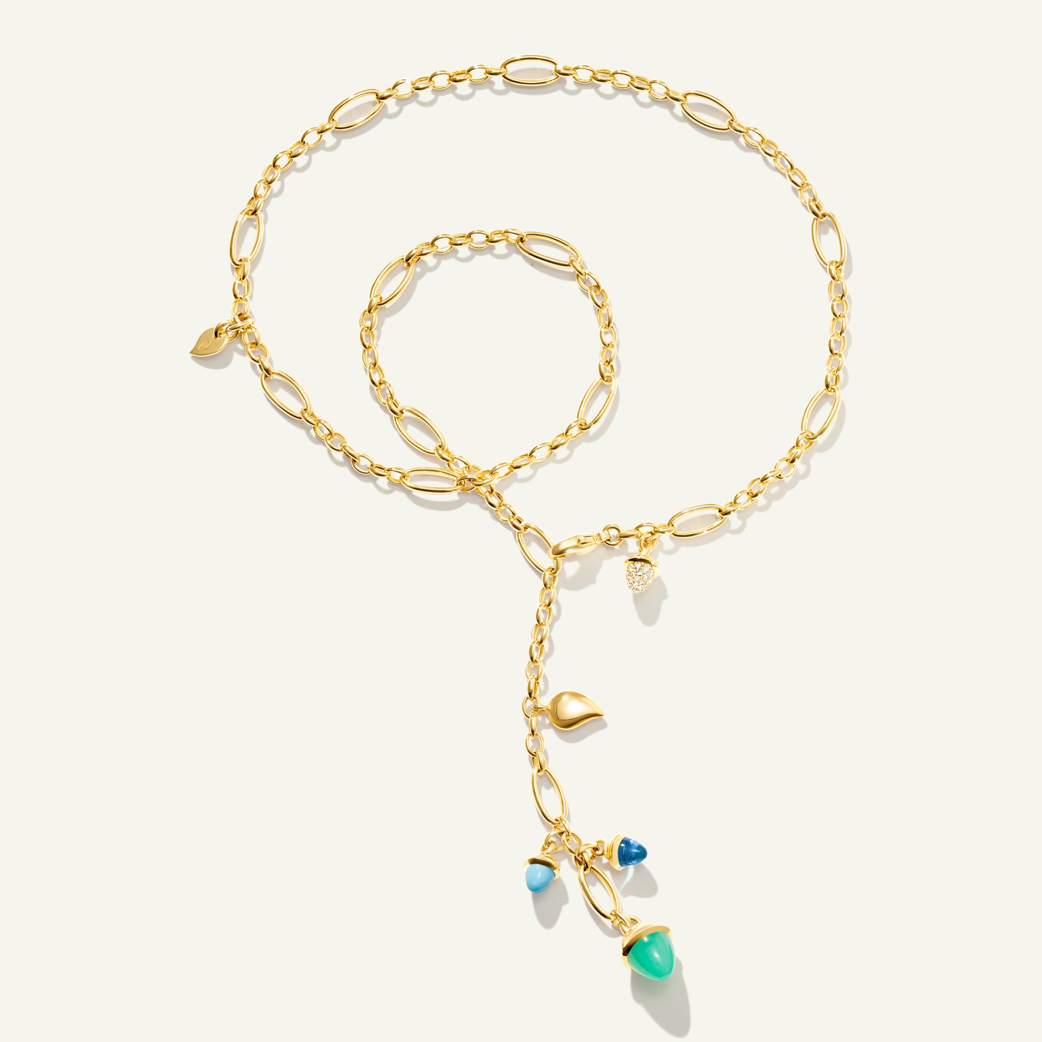 MIKADO Halskette, 51 cm in 'Lagoon' mit Diamond Pavé