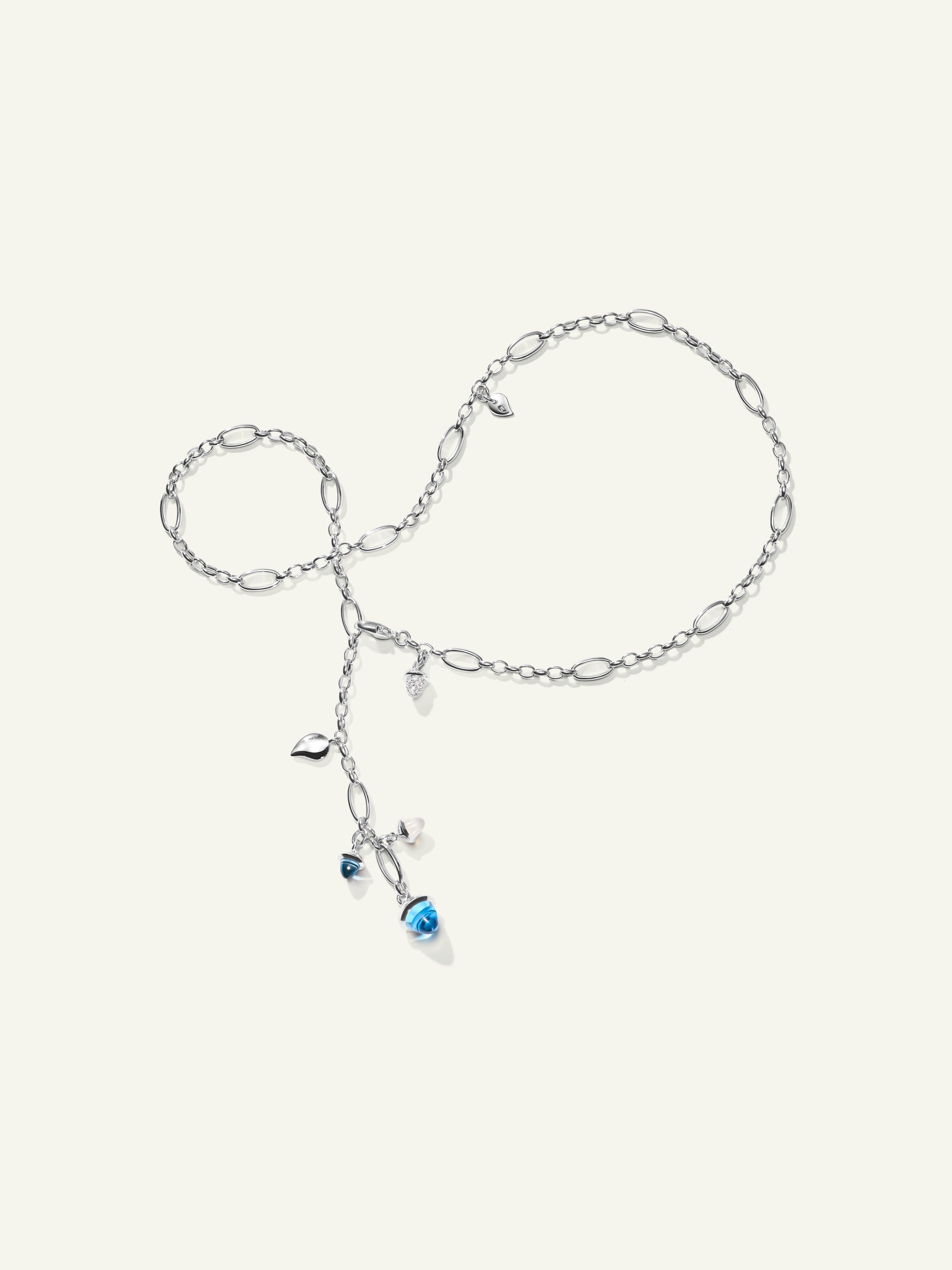 MIKADO Halskette, 51 cm in 'Ocean' mit Diamond Pavé