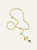 MIKADO Delicate Necklace, 51 cm in 'Rainforest' with Diamond Pavé
