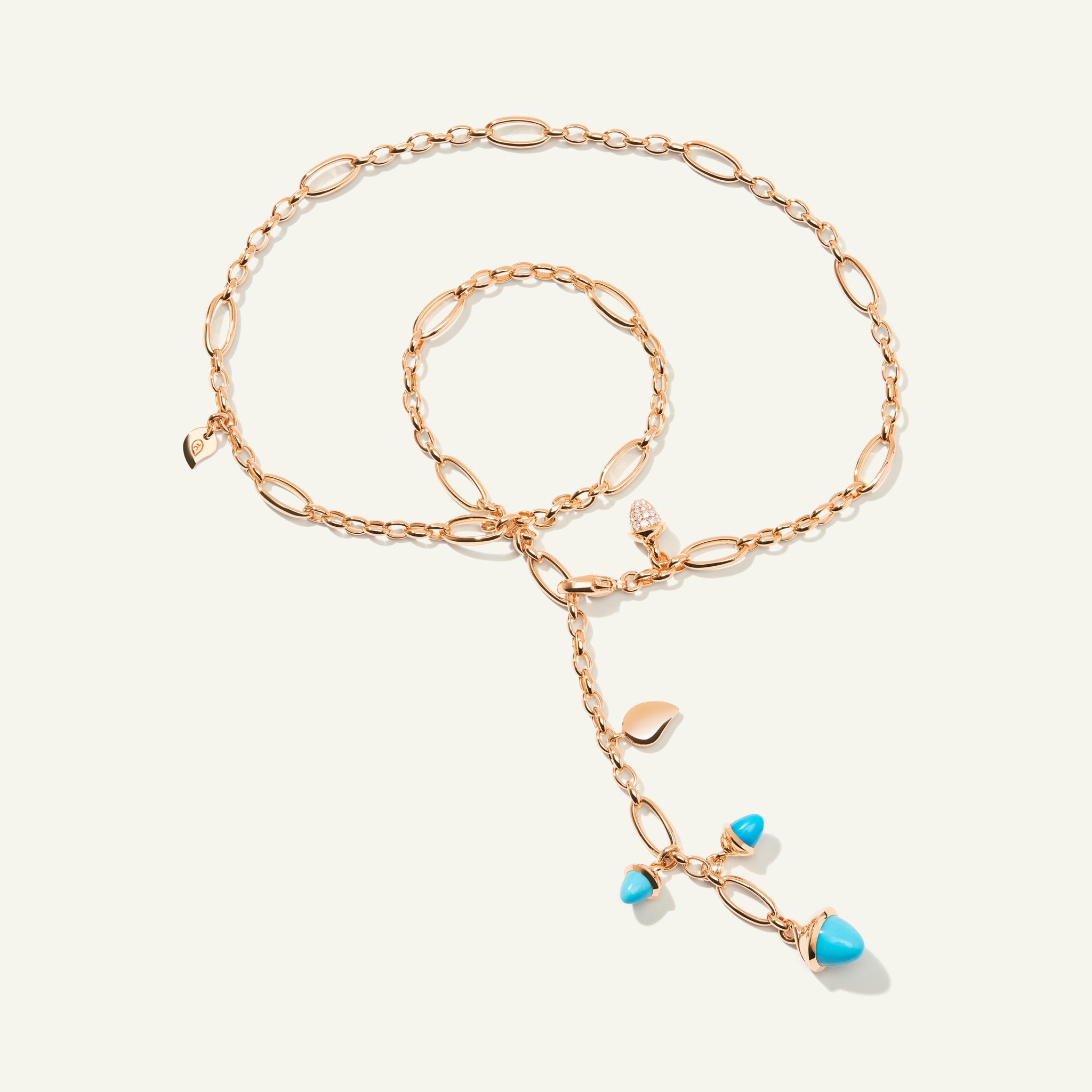 MIKADO Halskette, 51 cm in 'Turquoise' mit Diamond Pavé